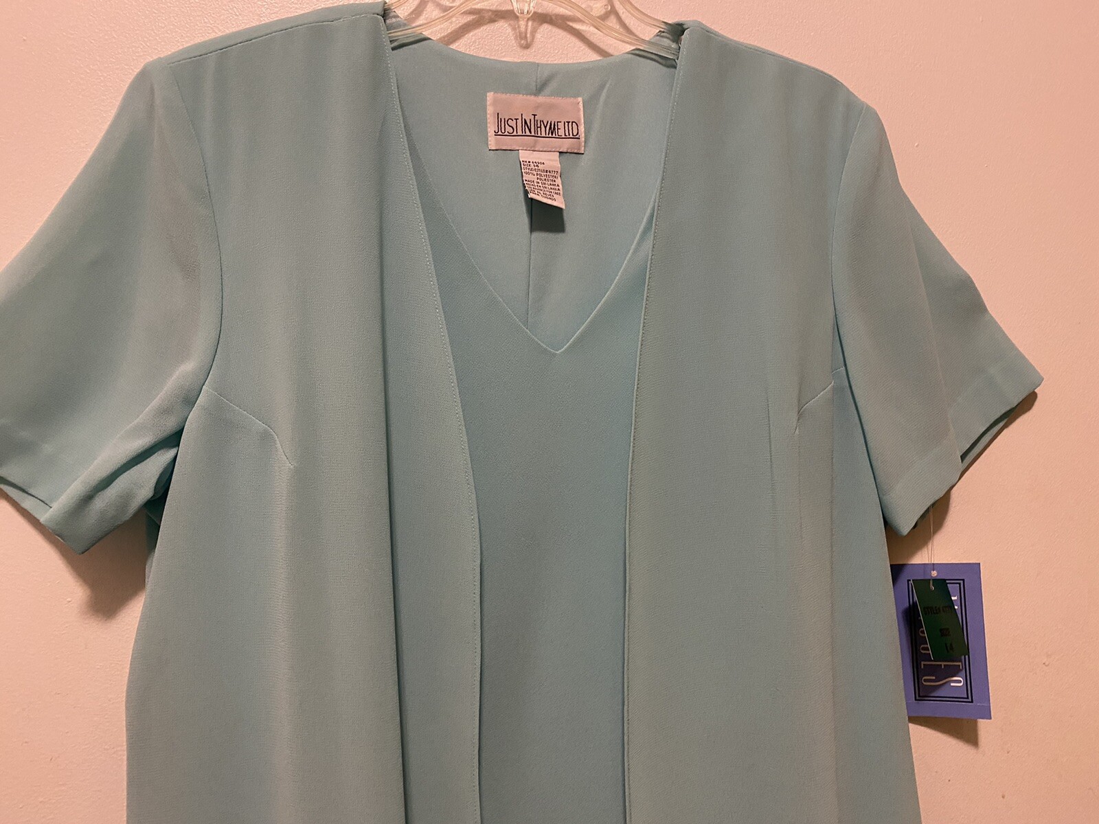 Ladies Just In Thyme Ltd Womens Aqua Layered Shift Dress Size 14 NWT