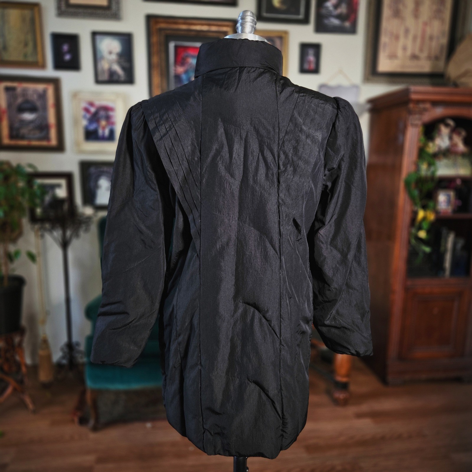 Jack Set Black Puffer Jacket Vintage 90s Puffer Jacket Oversized Coat M