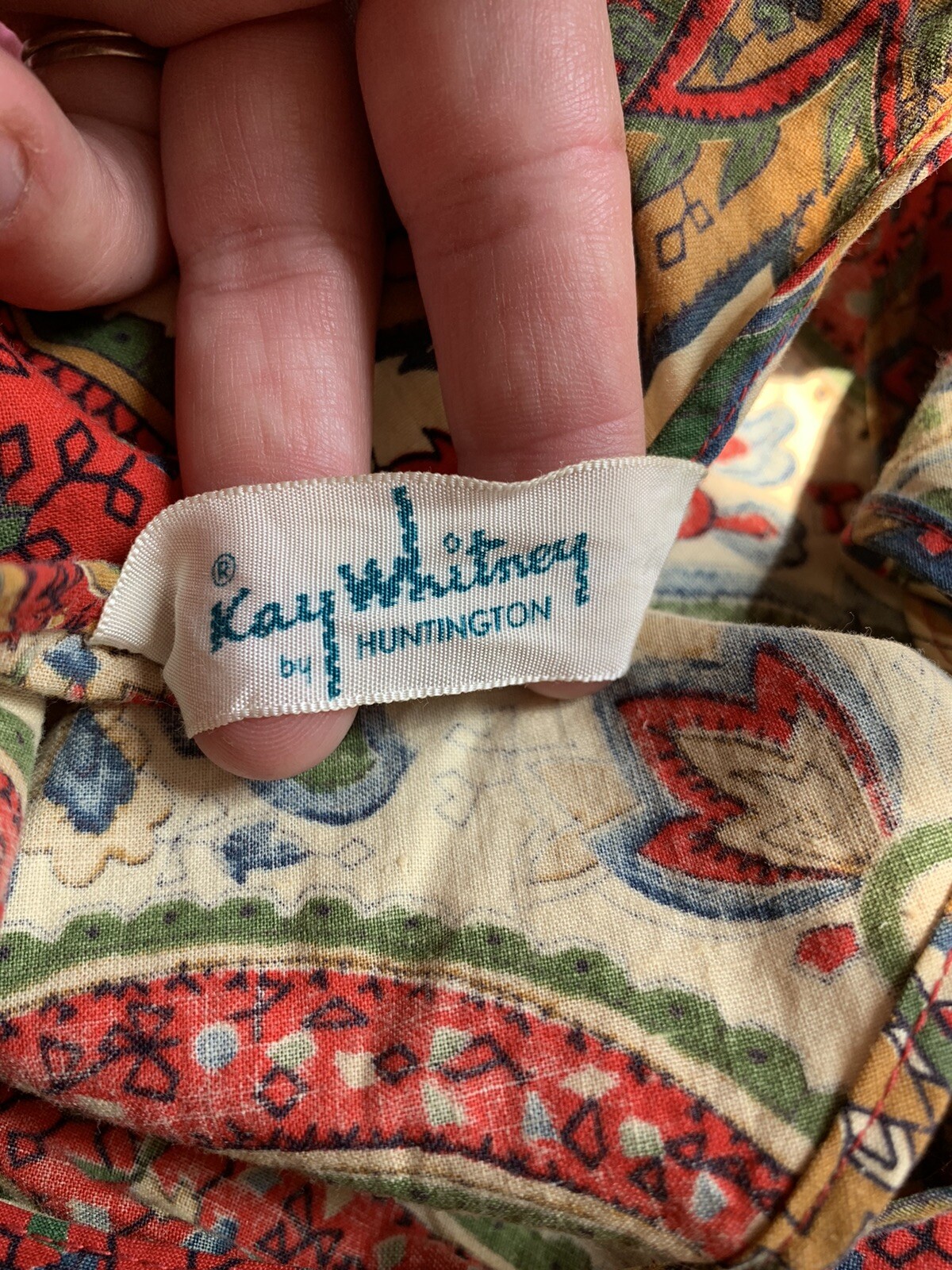 Vintage Kay Whitney By Huntington Dress Halter Paisley Ruffle Bottom Short
