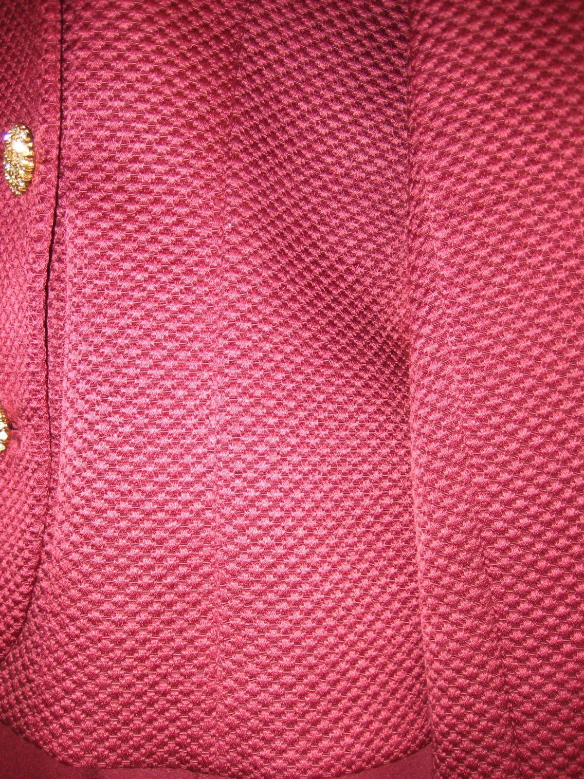 Vintage Rickie Freeman 2 pc Burgundy rhinestone buttons jacket long skirt set