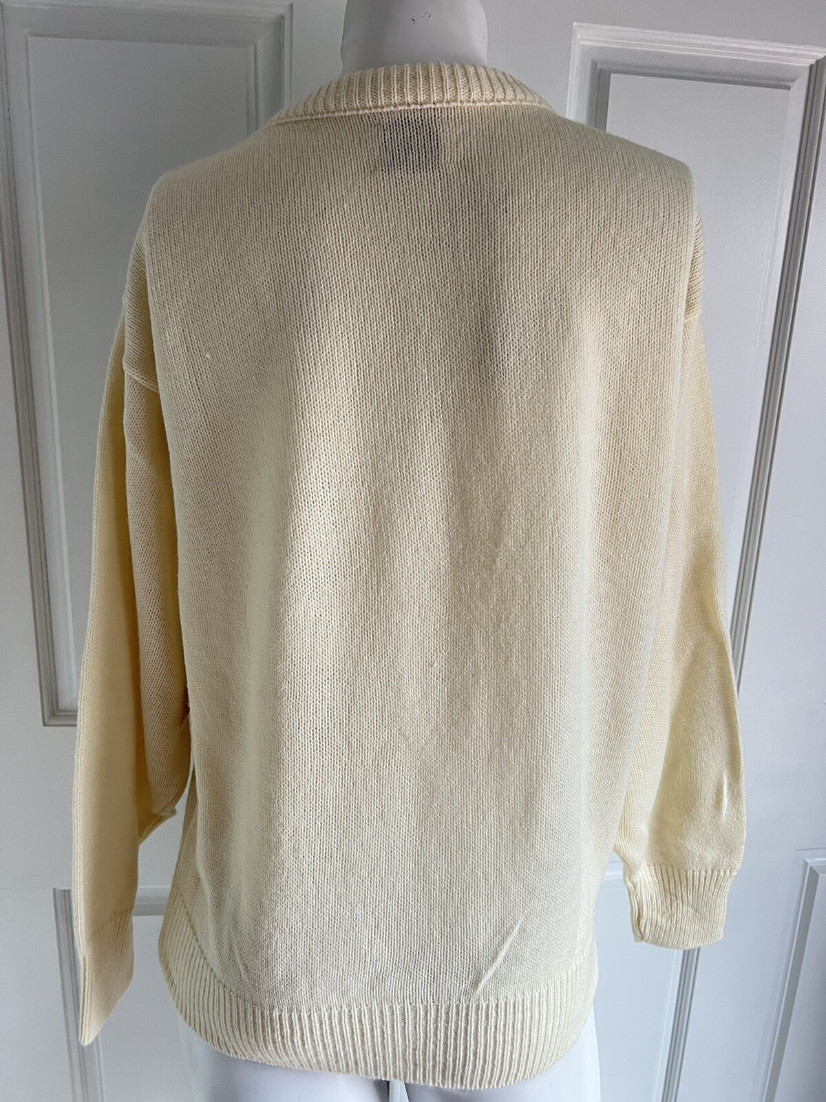 Vintage 1980s Picket and Post Acrylic Ivory Cream Sweater Size M NEW NOS