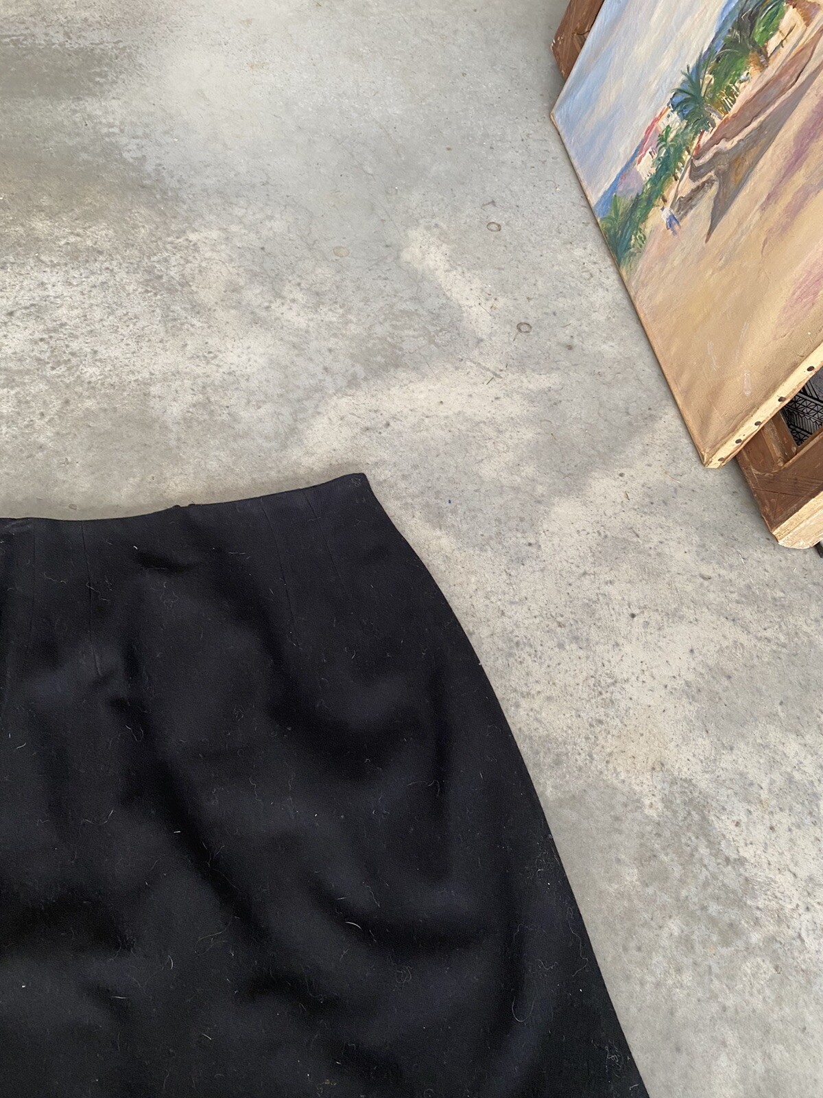 Vintage Savannah Black Skirt Wool Pencil Straight Size 10