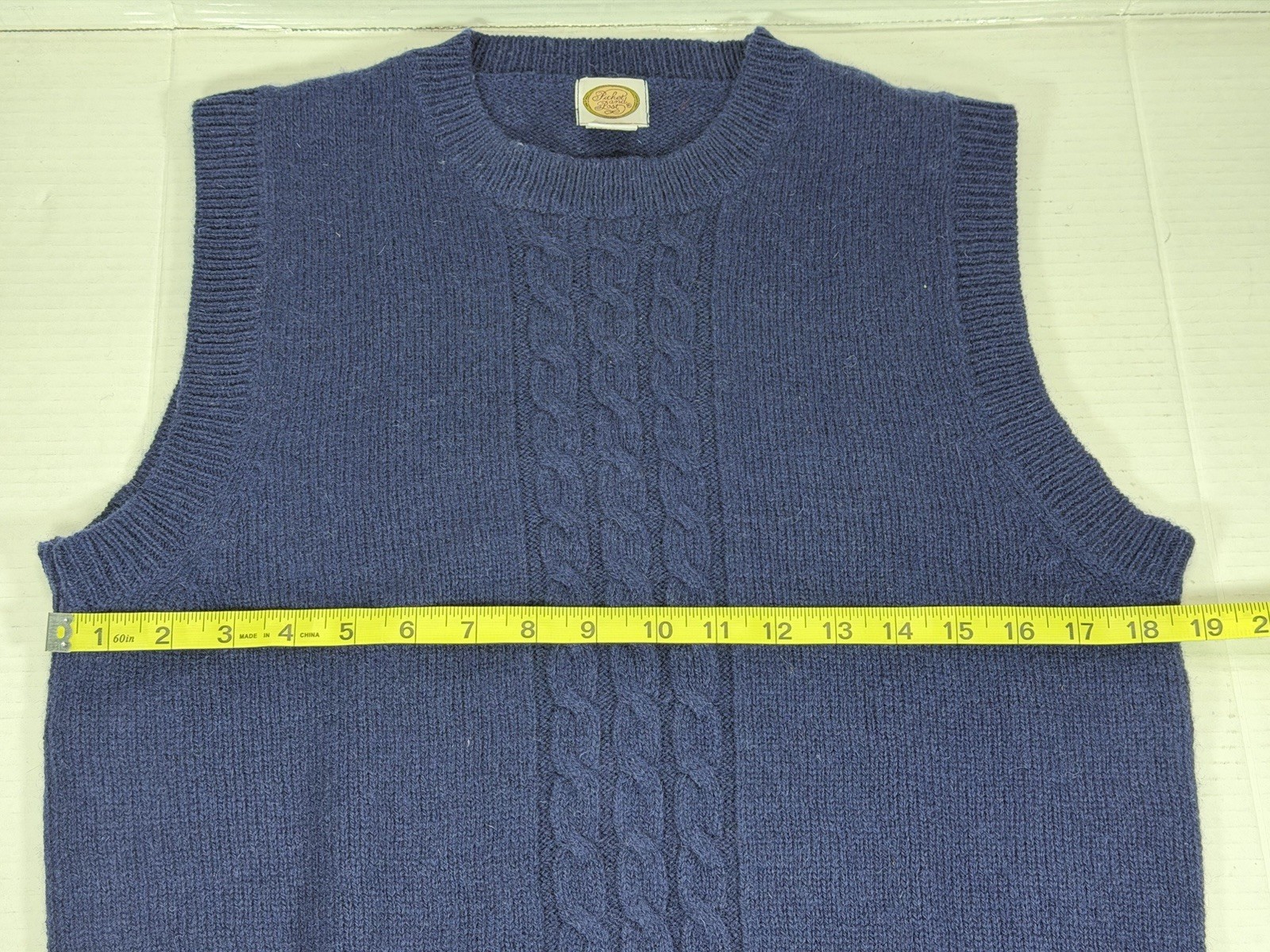 Vintage Picket and Post Sweater Vest Womens Size Medium 100% Wool Blue Made USA
