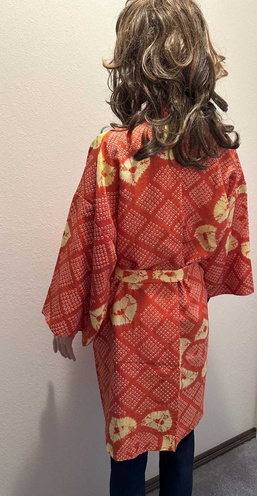 Silk Kimono-Cardigan, Kimono coat Antique coat Kobana Treasure Silk Orange Retro