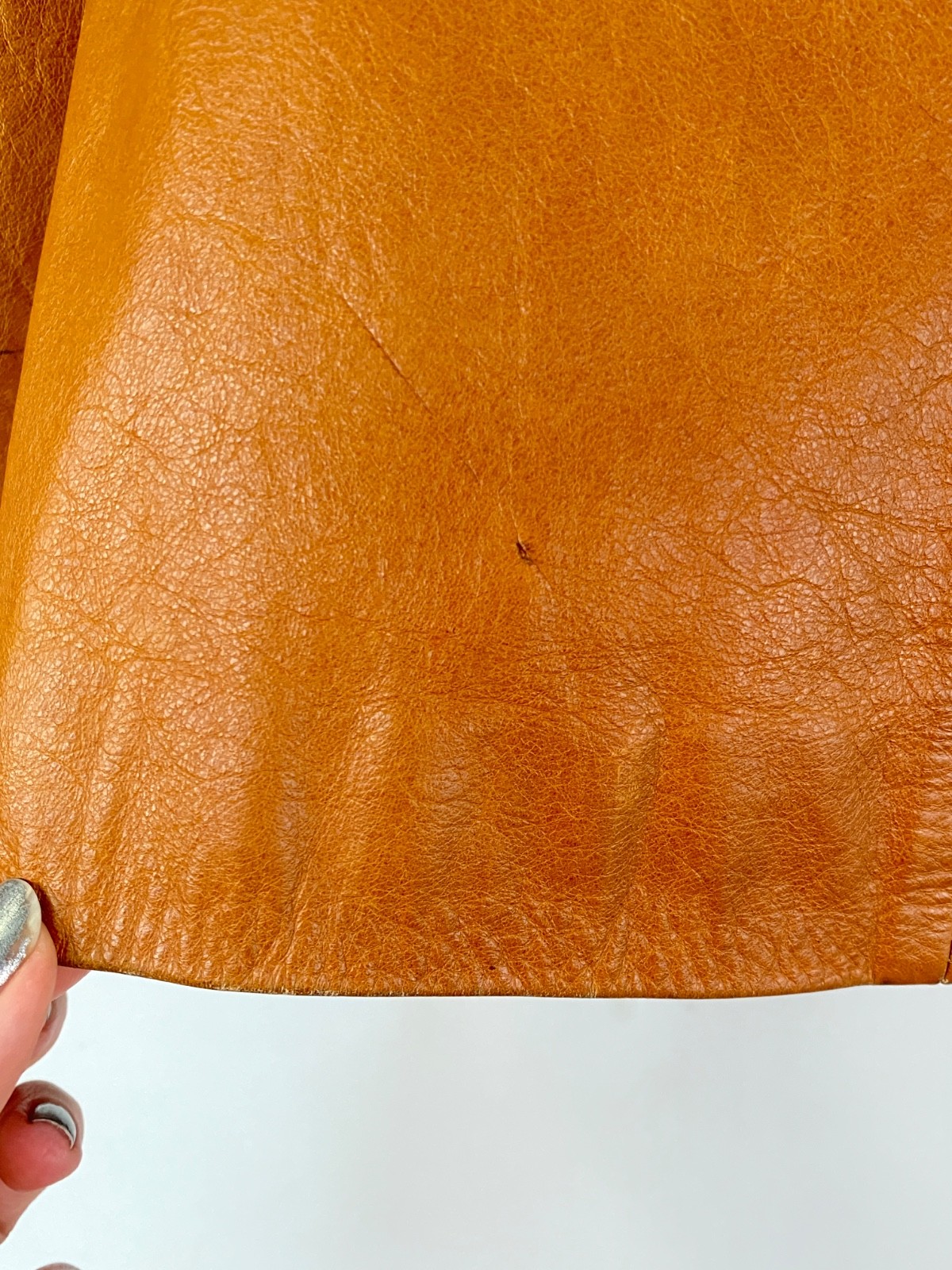 Vintage 1970s brown leather jacket caramel light orange jacket Pusco Mexico M