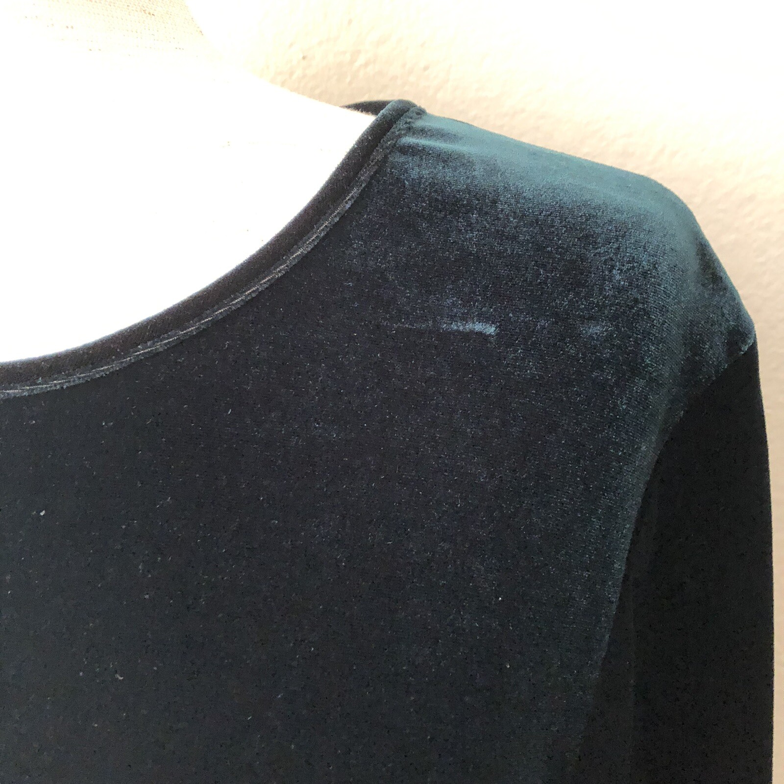 Vintage ’90s Grunge Velvet Stretch Shift Dress Forest Green K.C. Spencer size 14