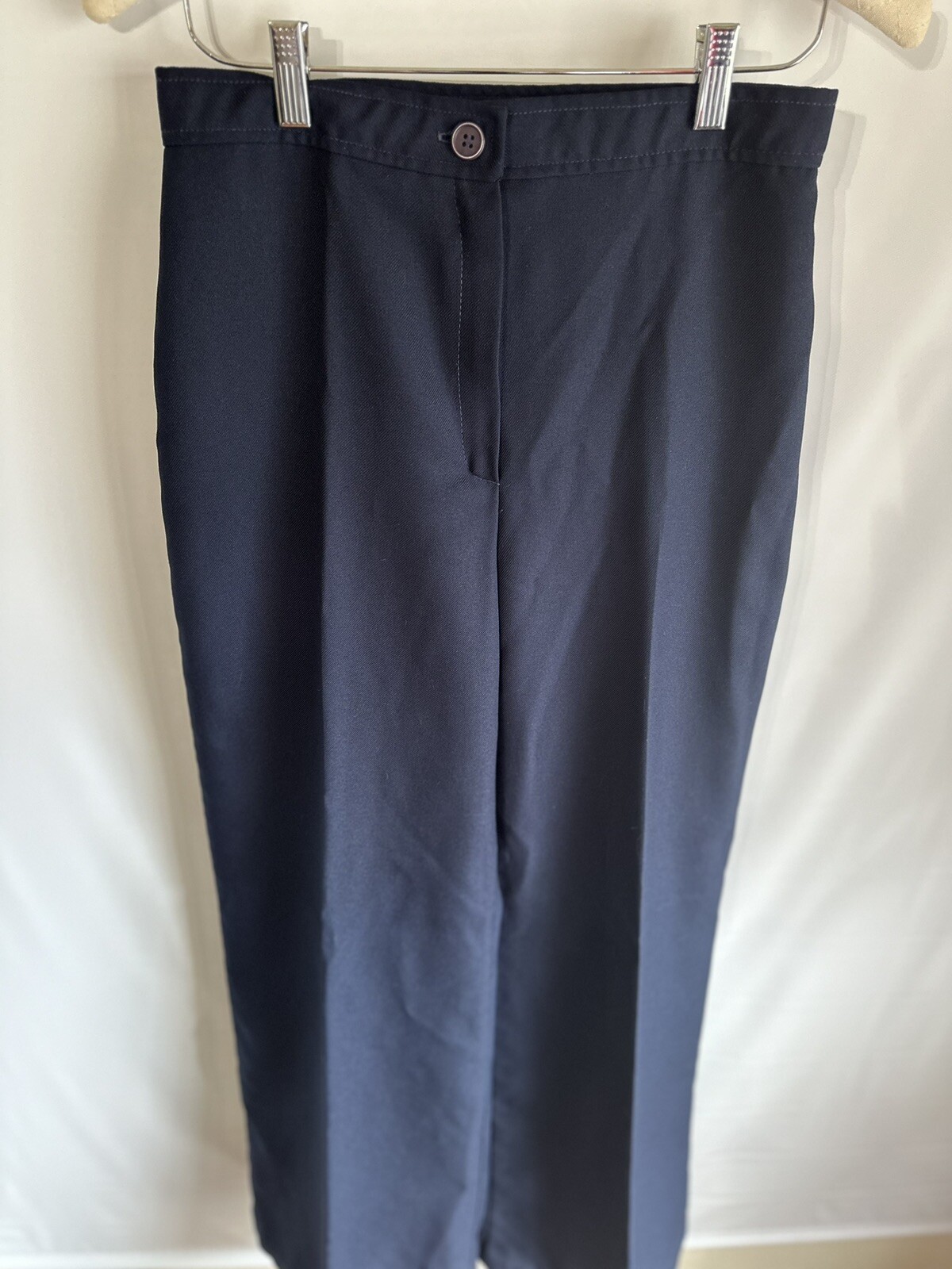 Vtg Blue 70s Tomboy of California Pants Polyester Disco Flare Bell Bottom 27″ W