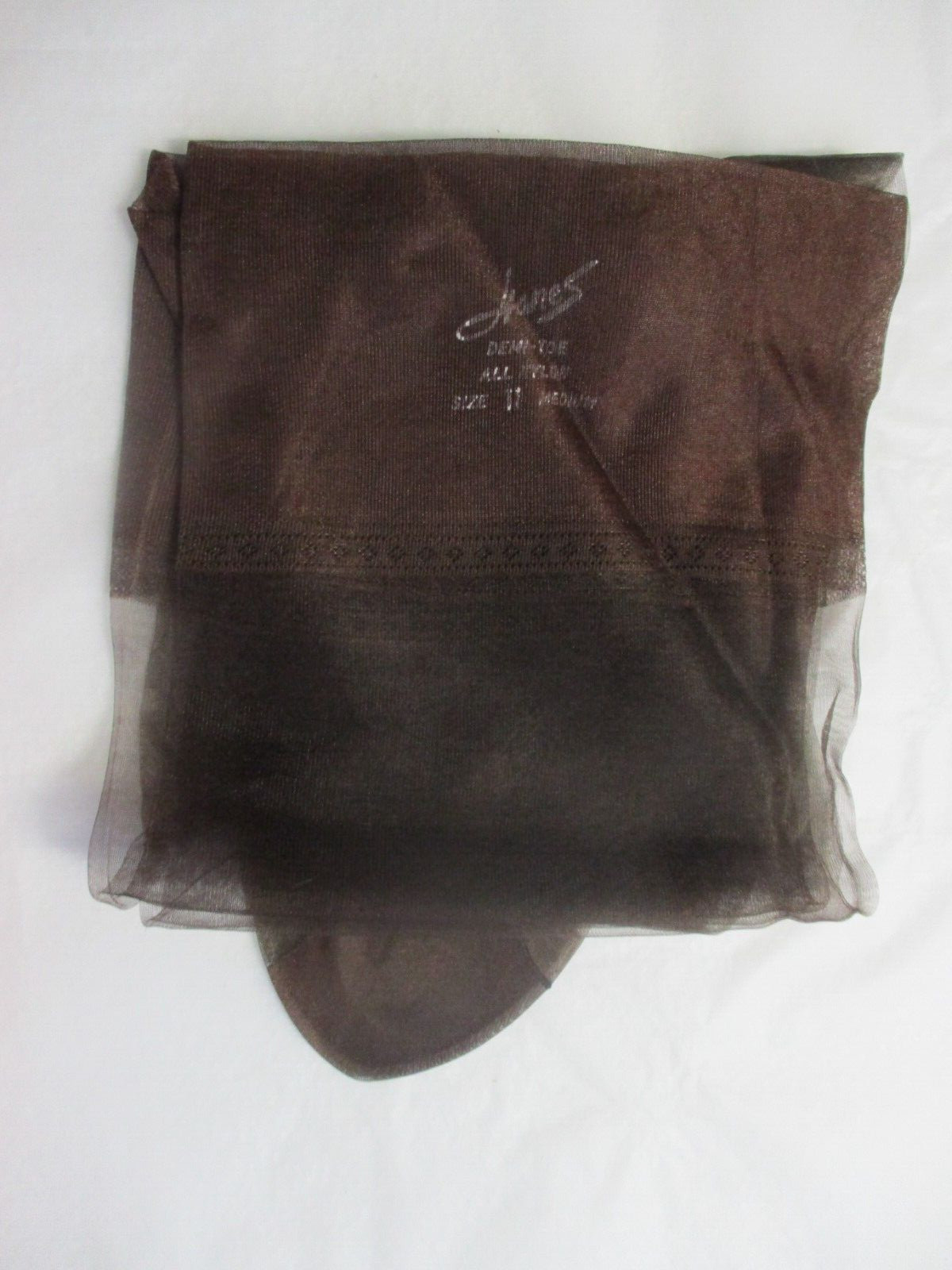 1PR VINTAGE HANES 615 RT SHEER HEEL NYLON STOCKINGS SIZE 11 MED TOWN TAUPE