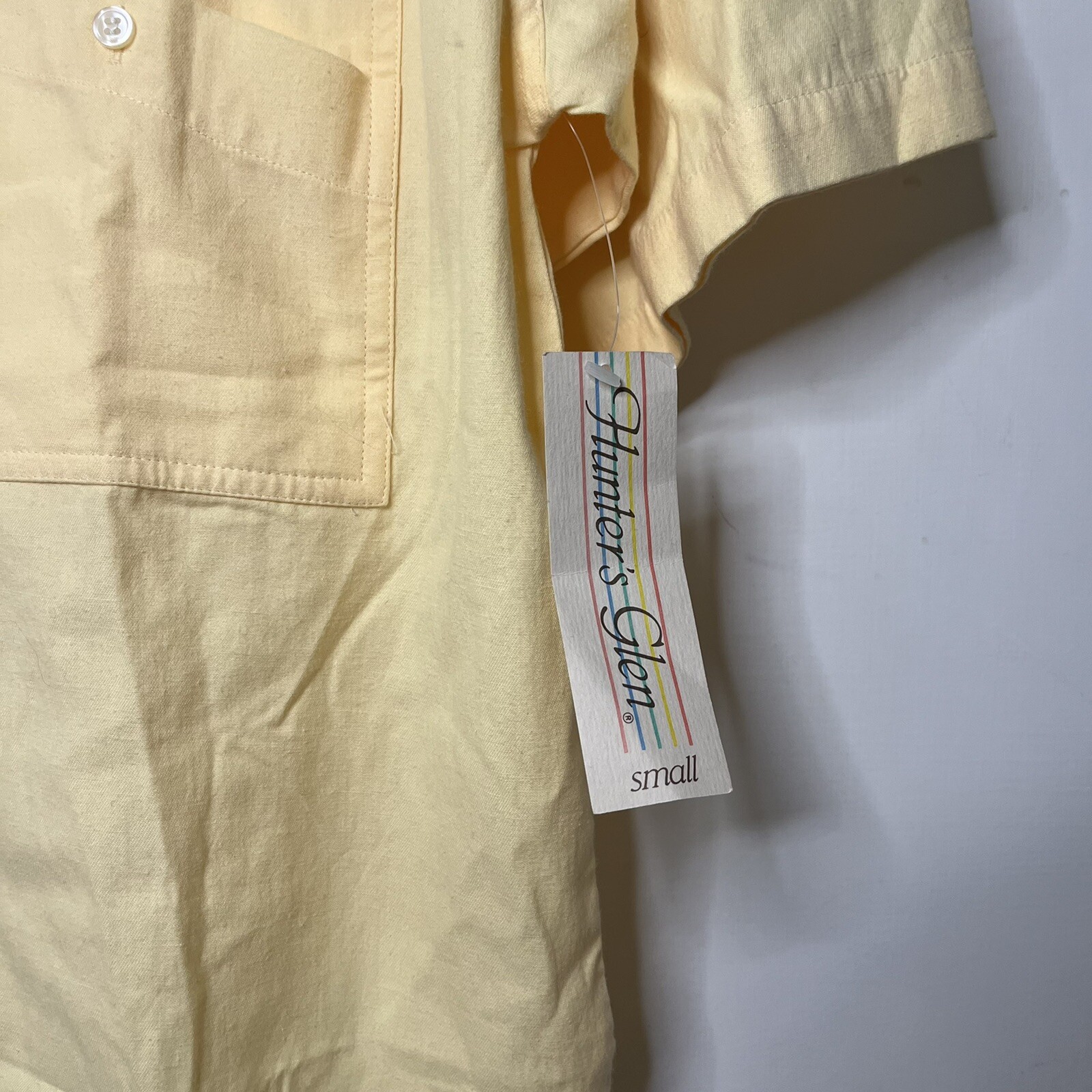 Vintage 80s Hunter’s Glen Yellow Cotton Casual Retro Button Down Shirt