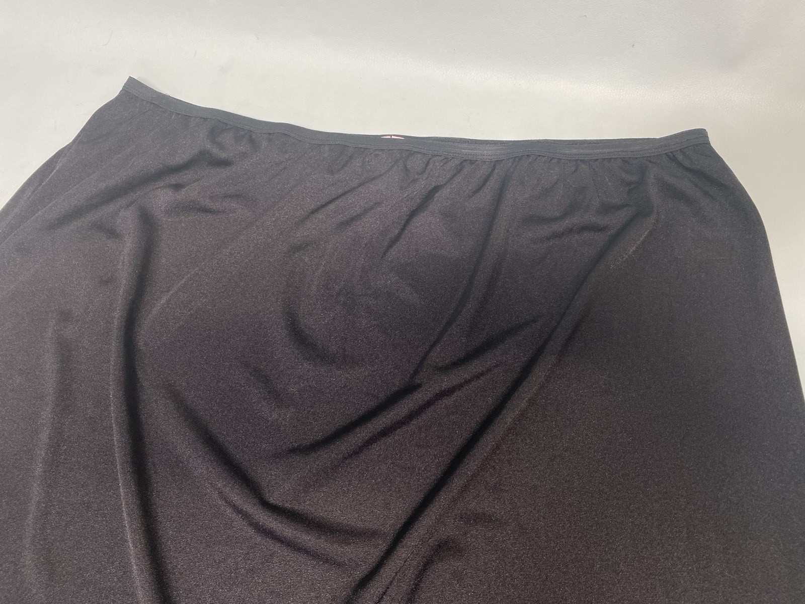 Half Slip 26/28 2X PLUS WOMENS black nylon long length modest 32″ COMFORT CHOICE