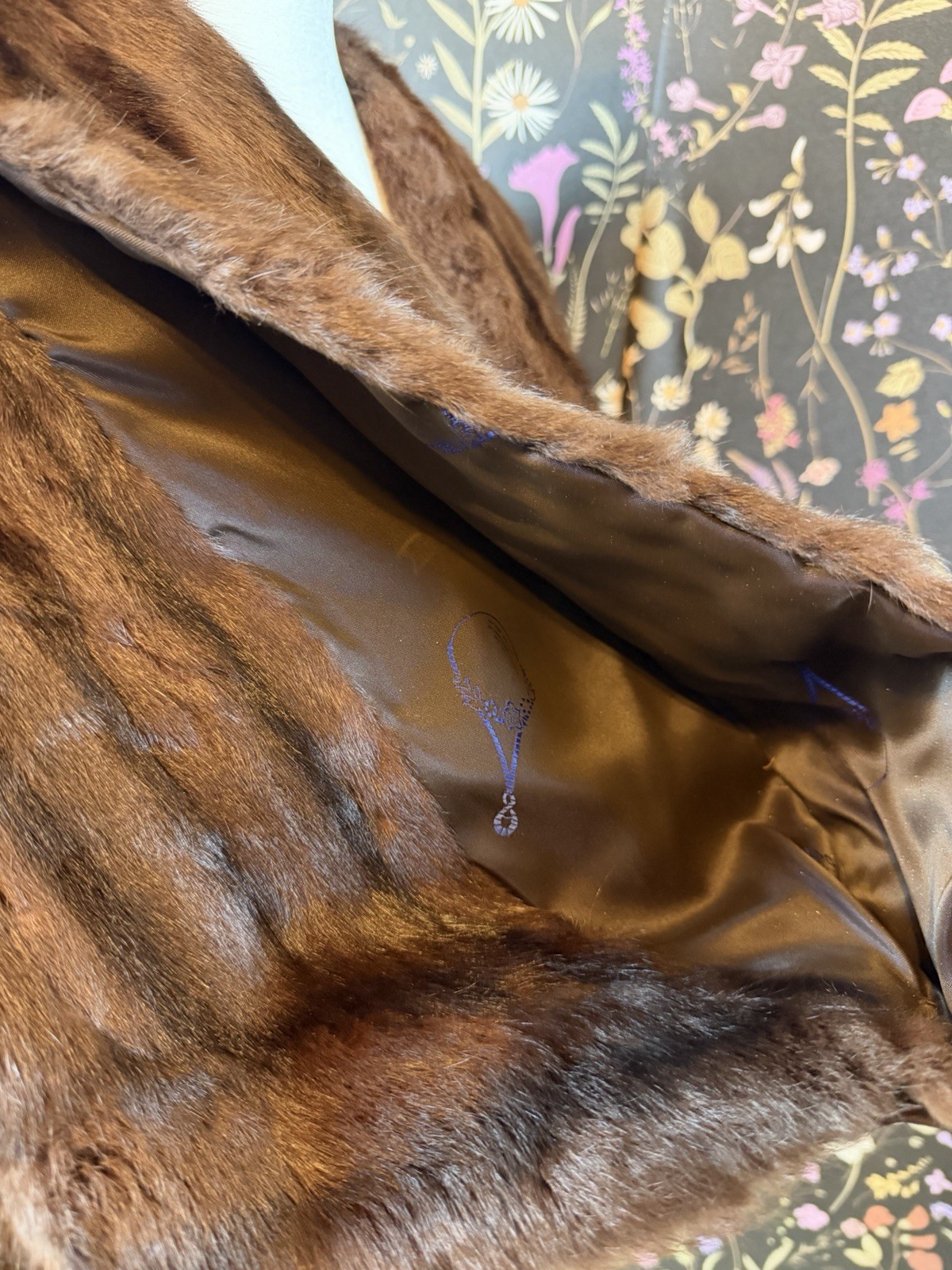 Vintage Fur Mink Stole Shrug Wrap Cape Jacket Sable Brown