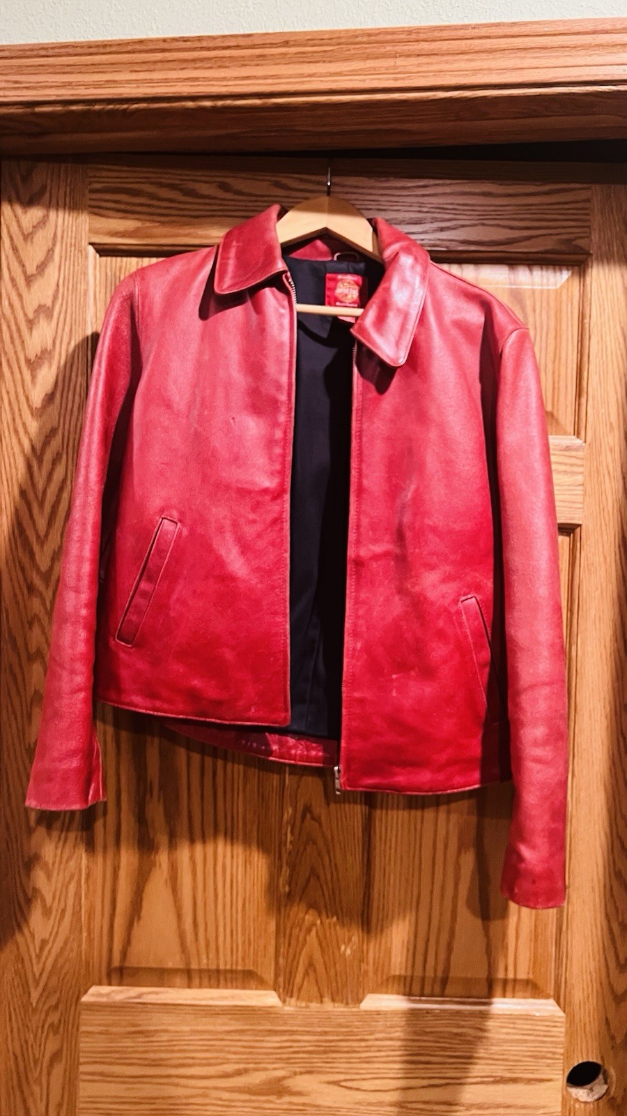 Vintage GAP Red Heavy Genuine Leather Jacket Womens M Special Edition Y2K