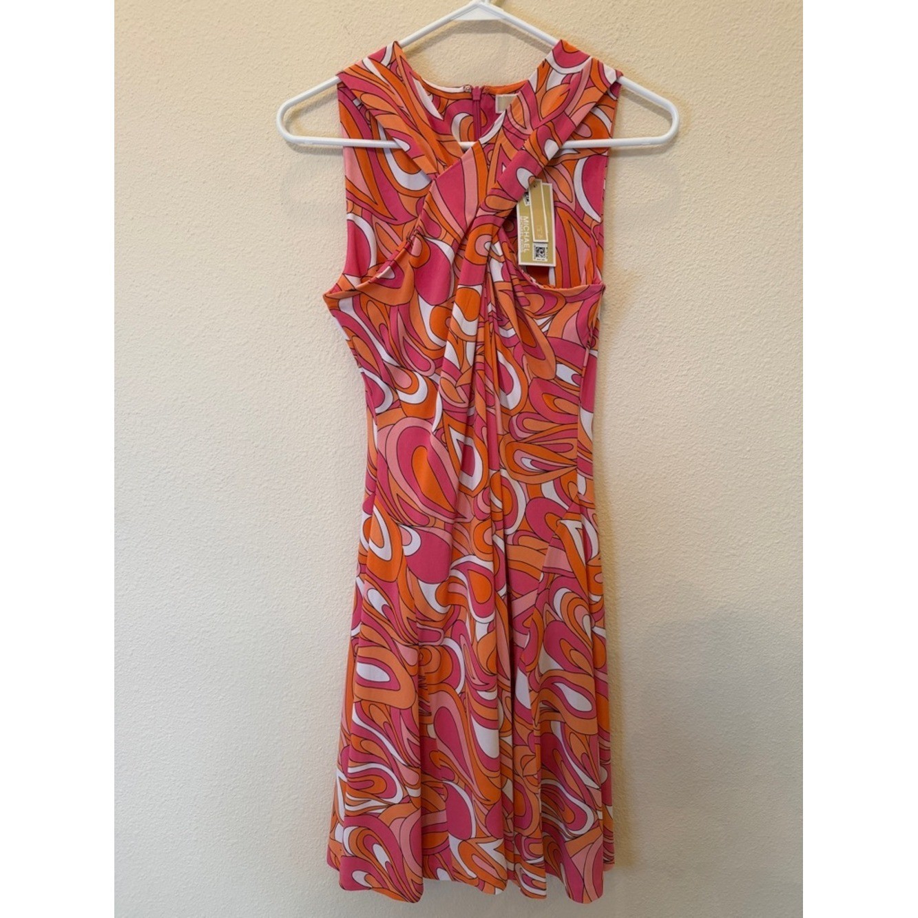 NWT Michael Michael Kors Sleeveless Twisted Front Retro Dress Size Small