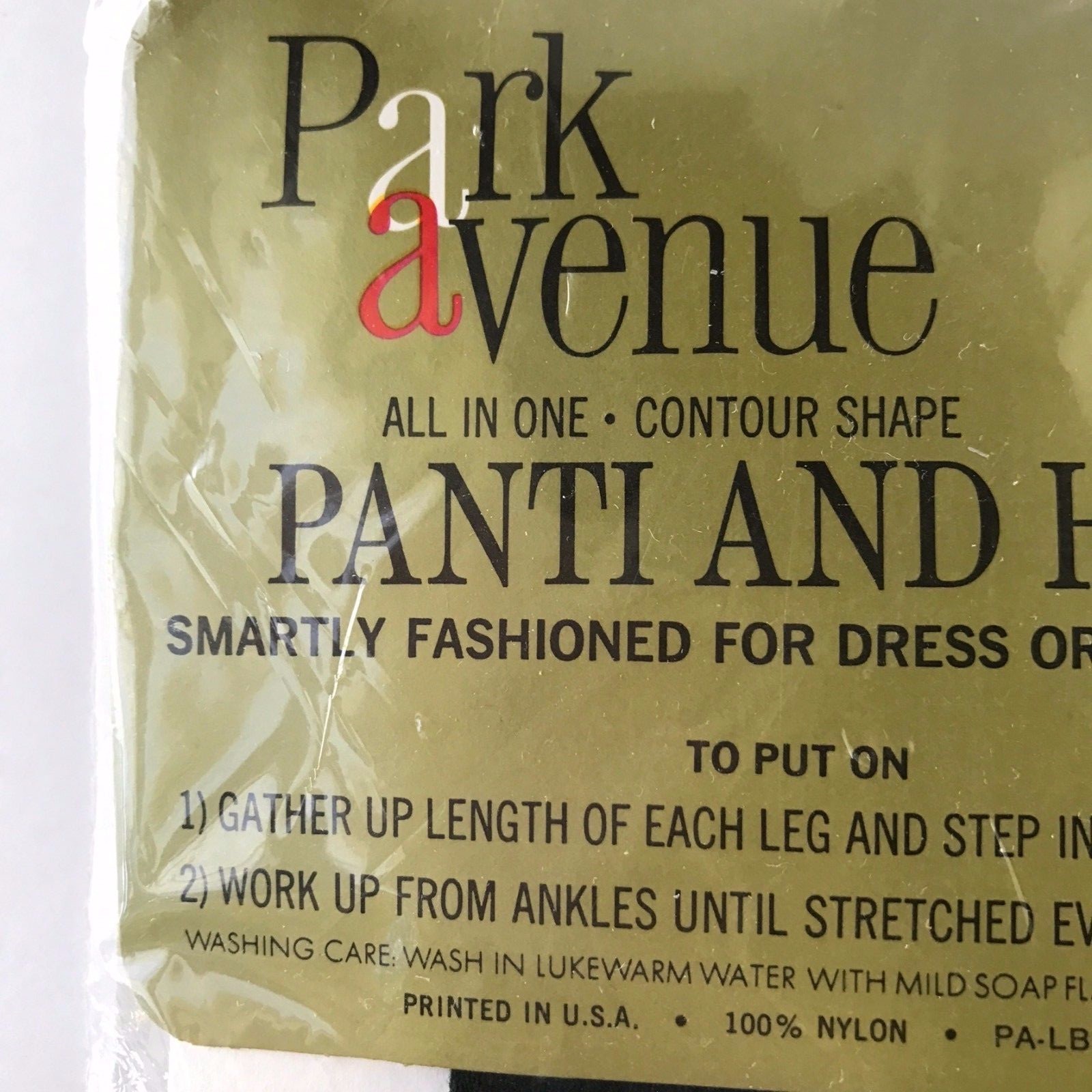 Vintage Park Avenue Panti-hose Opaque Nylon Sandalfoot Hunter Green