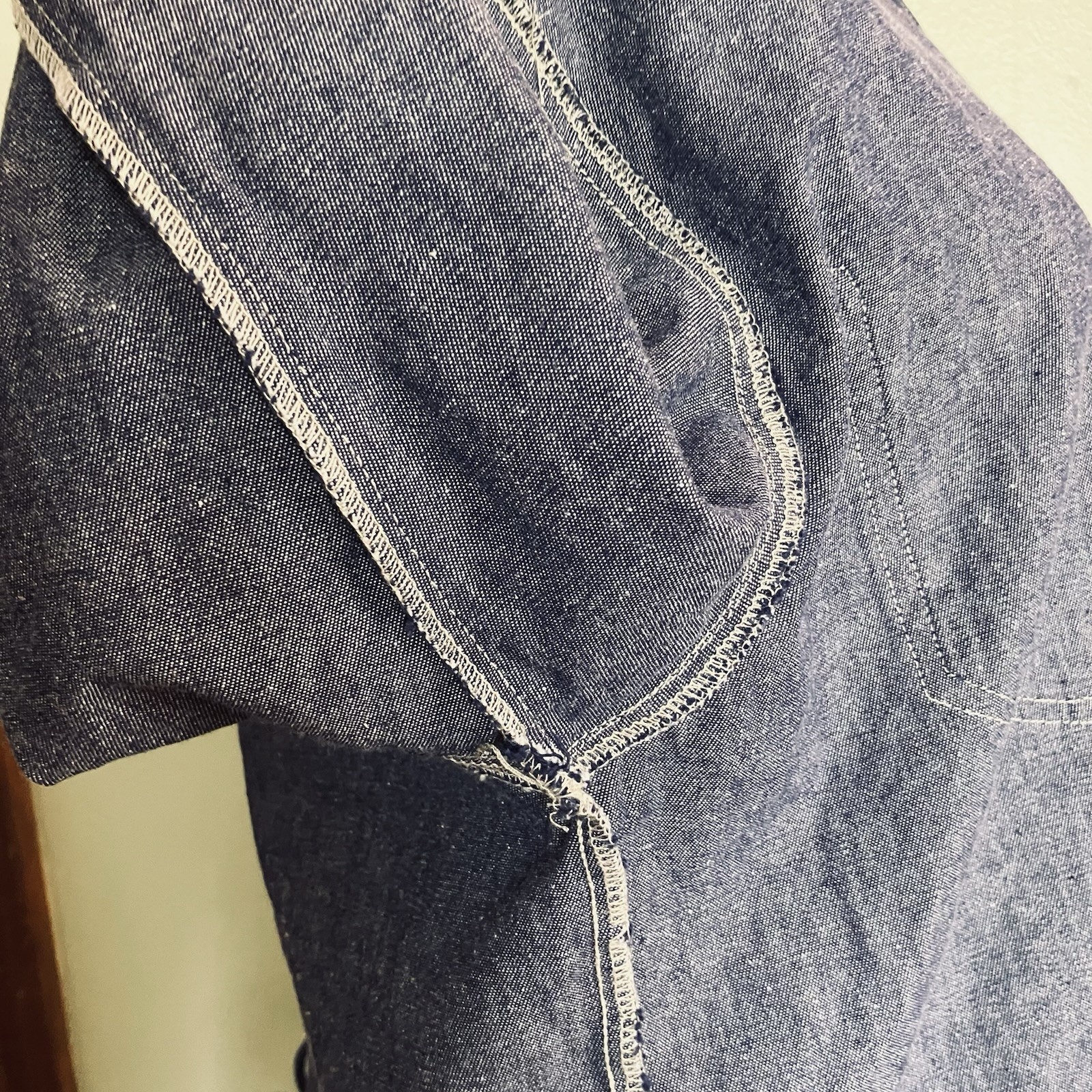 70s 80s Uptick Denim Lace-up Back Shirt Women’s Size Large 100% Cotton New