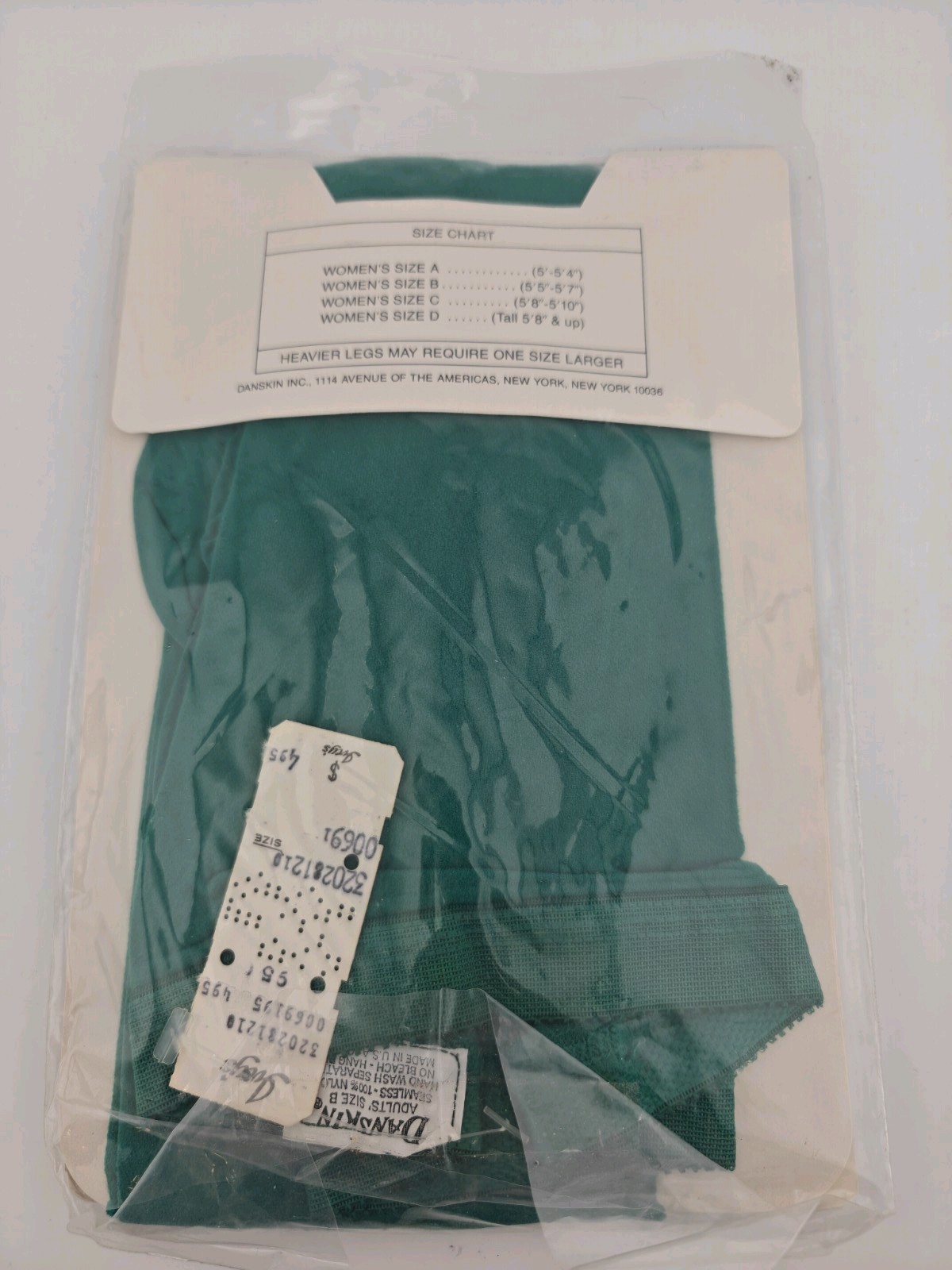 VTG 1980s Danskin Nylon Pantyhose Hosiery seamless tights run-resist Size B NEW