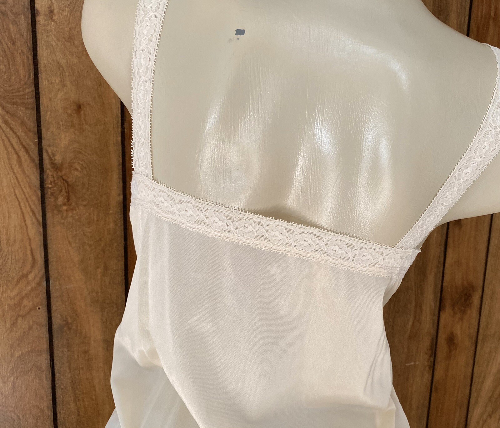 Vintage GreencoMaid Sexy Sissy Soft Nylon Stretchy Lace Straps Camisole Cami L