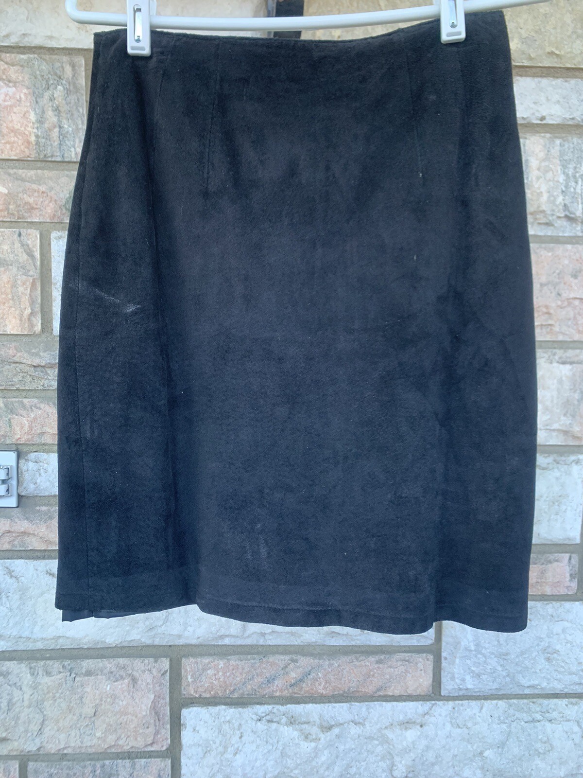 Brass Plum Skirt Nordstrom Black Suede Genuine Leather womans Sz 7