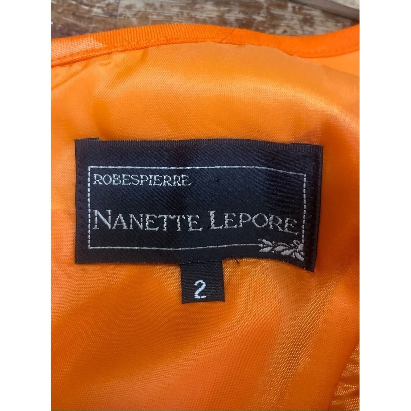 Vintage Nanette Lepore Mod Retro Mini Sheath Dress Floral Jacquard 2 Orange