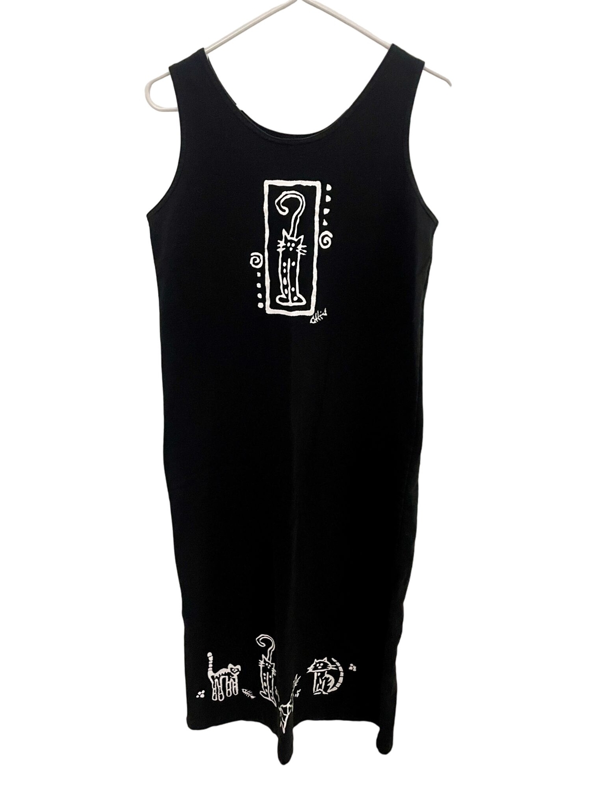 VTG 80s/90s Blazer and Tank Black/White Cat Dress. Pockets Sz Small