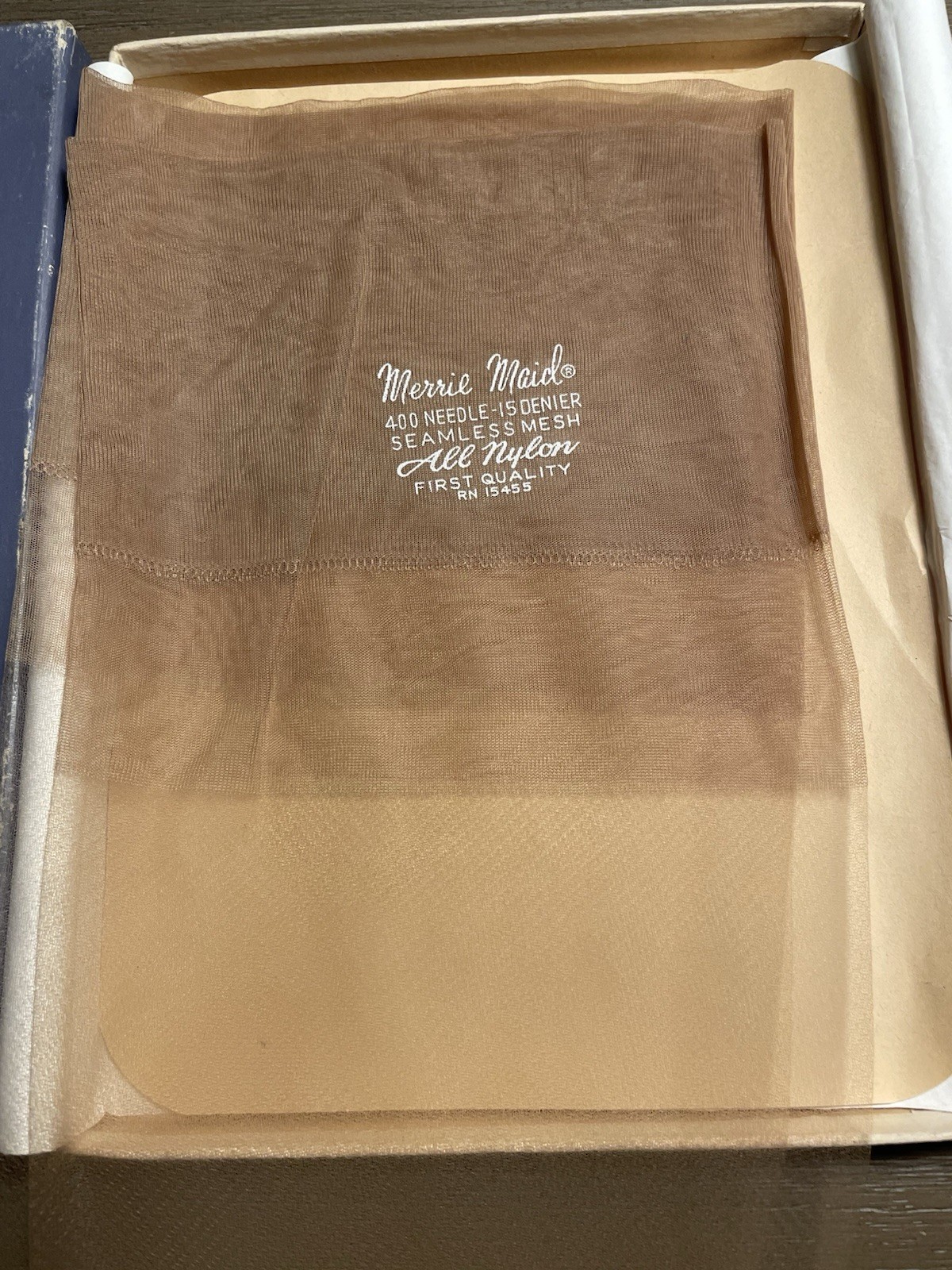 Vintage Gaymode Full Fashioned Nylon Stockings Merrie Maid Moonglo 10.5