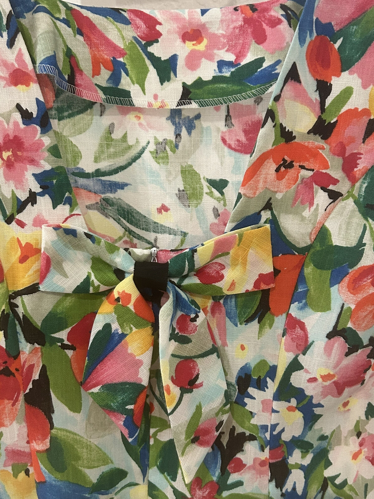Vtg Leslie Lucks 80’s High Fashion Sz 8 Bright Floral Flowy Dress Cottage Core