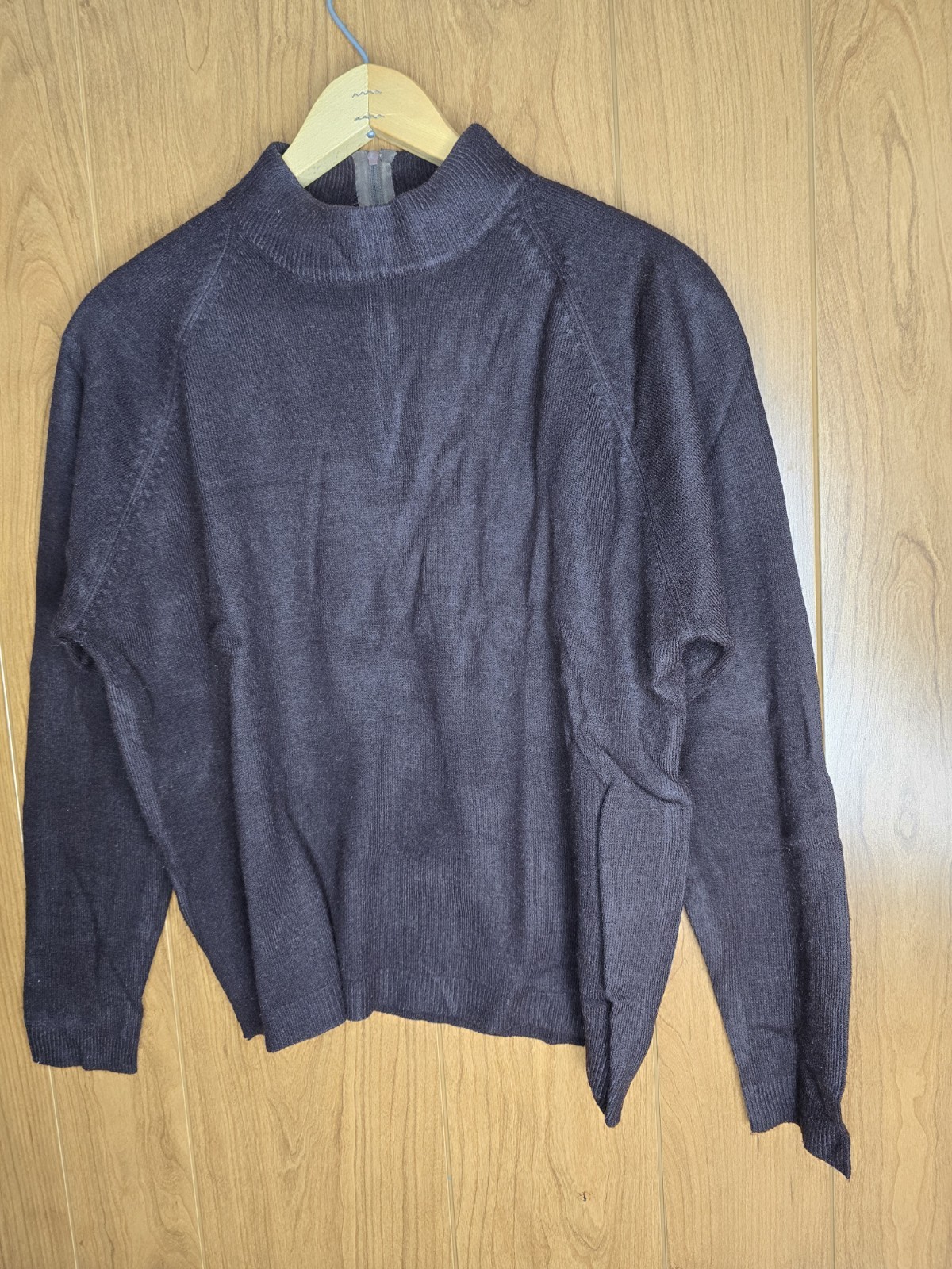Vintage 60s 70s Mod Mock Neck Half Zip Sweater Womens M Raglan Dorette Small/Med