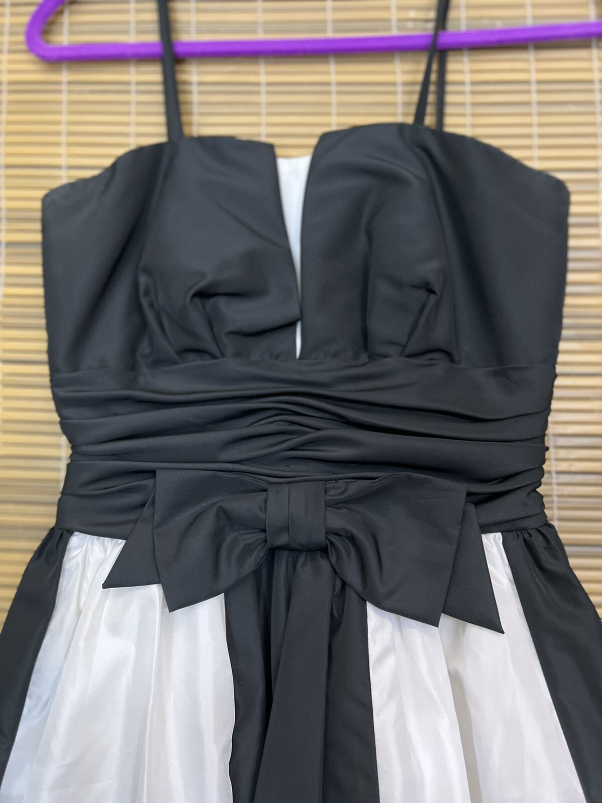 Vintage 70’s 80’s John Charles Black White Striped Dress Gown Small- Size UK 12