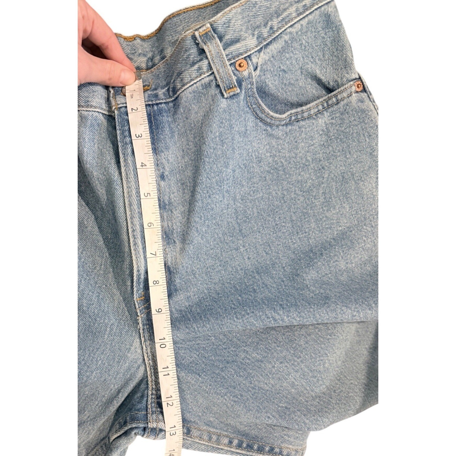 Vintage Levis 550 USA Made Mom Jeans Relaxed Tapered High Rise Light Wash 14M