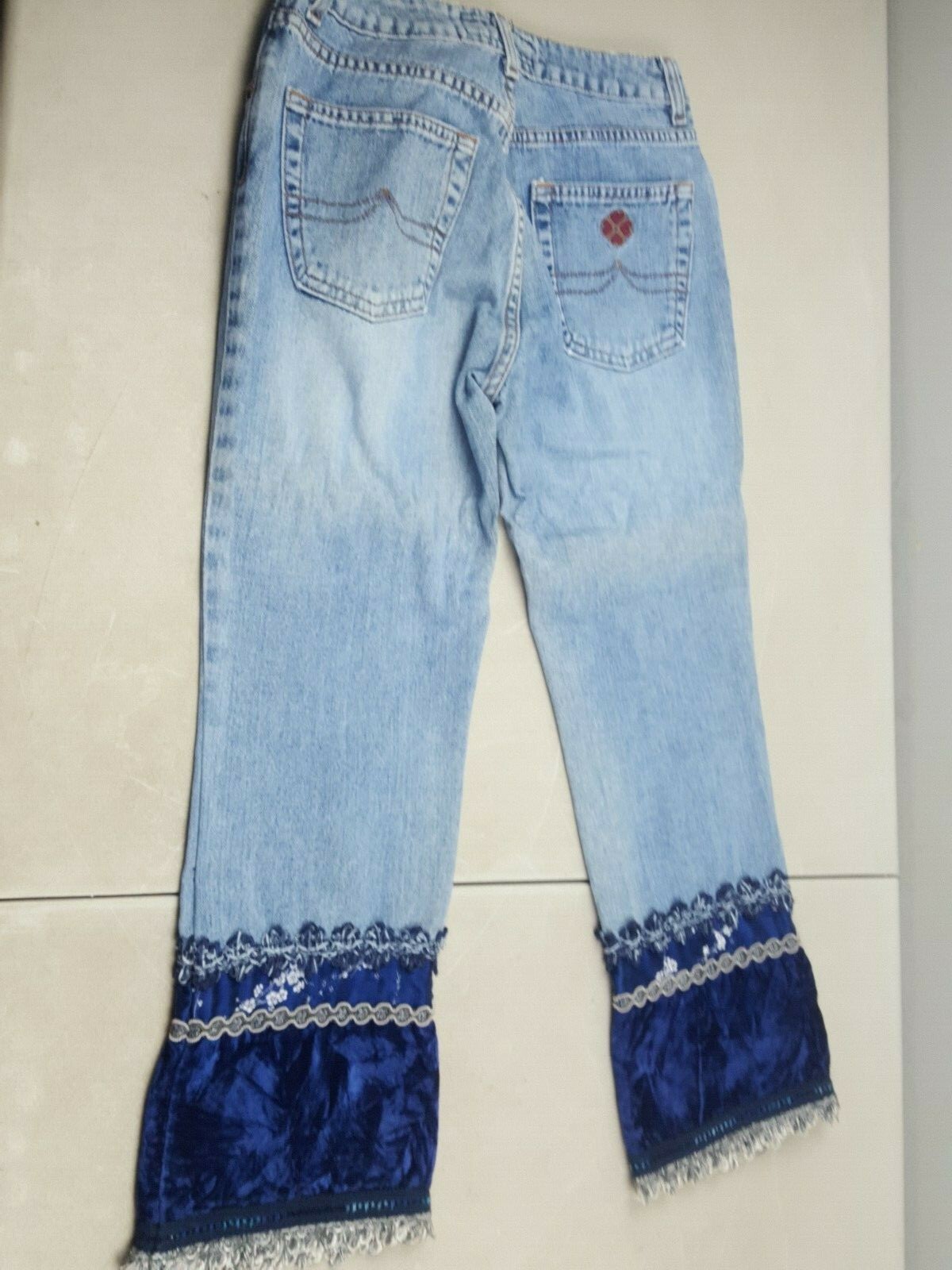 Rare Unique Vintage 90s Jnco Jeans Flood Blue Jeans Woman’s Size 3 22l USA Made!