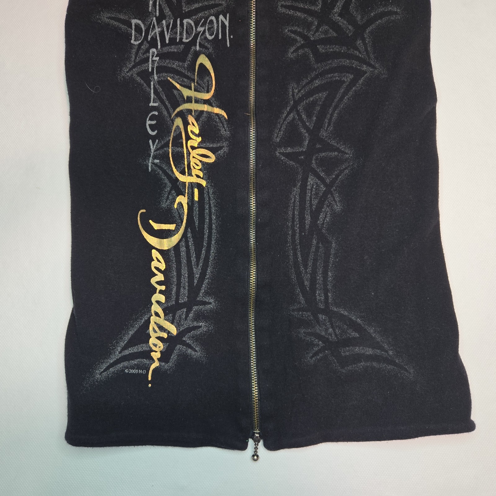 VTG Harley Davidson Motorcycles Full Zip Large Tank Top Womens Utica New York