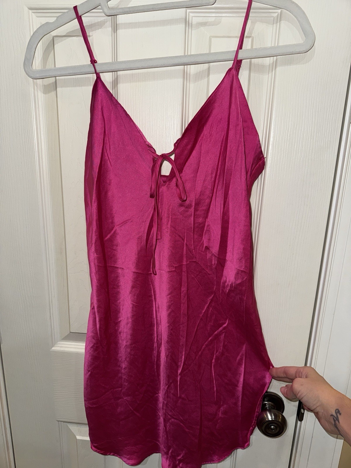Vintage Victoria’s Secret 100% Silk Slip Dress Hot Pink Magenta Y2K Small