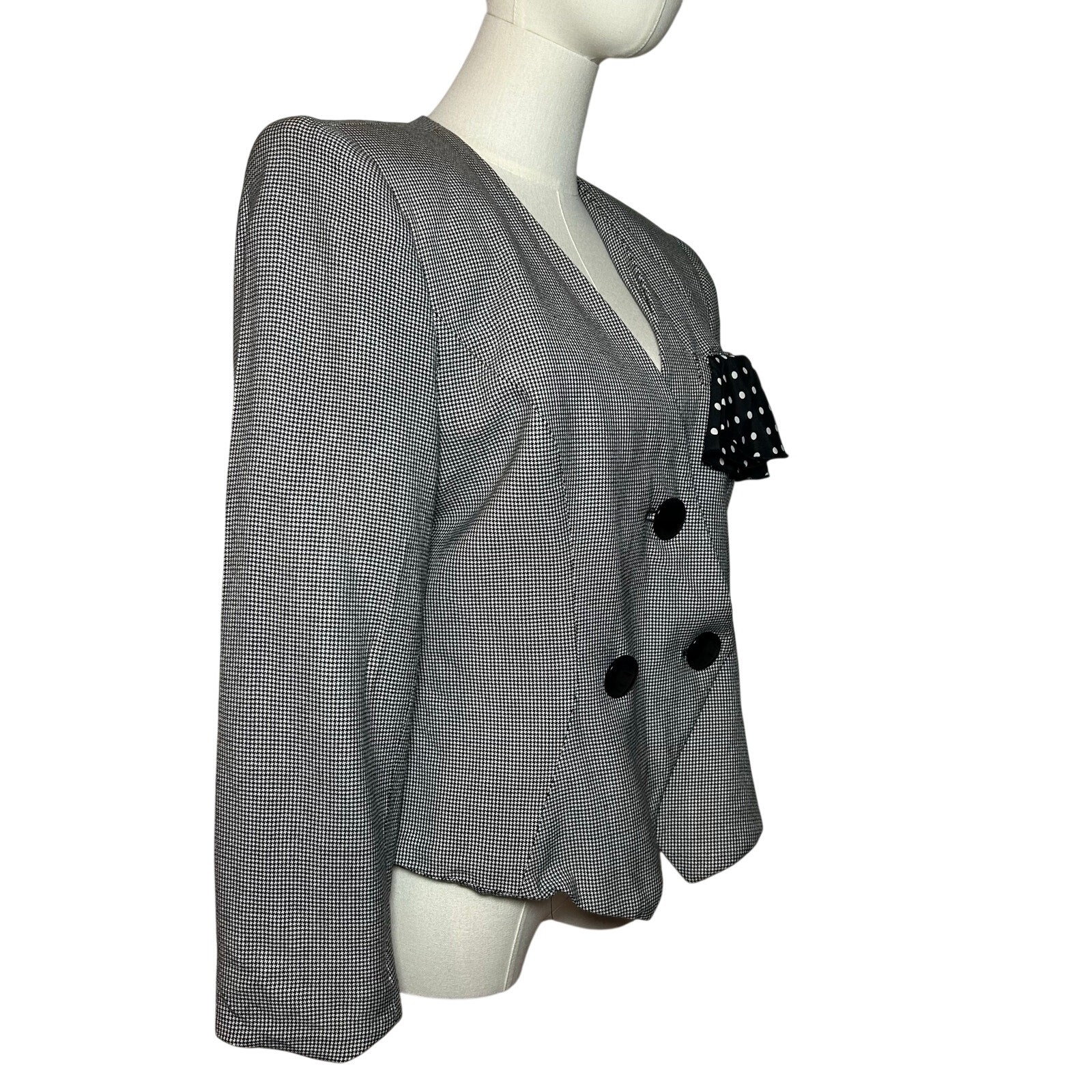 VTG 80s Gray Power Blazer Petite 8 Dark Academia Preppy Minimalism Office Siren