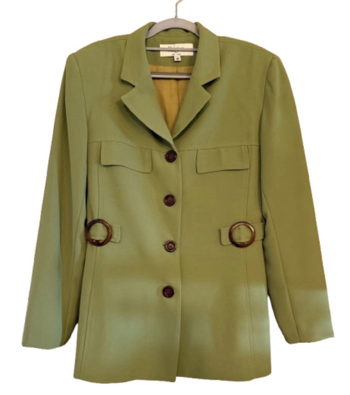 NWOT Vintage 70’s/80’s REGINE New York Avocado Safari Styled Lined Blazer Sz 10