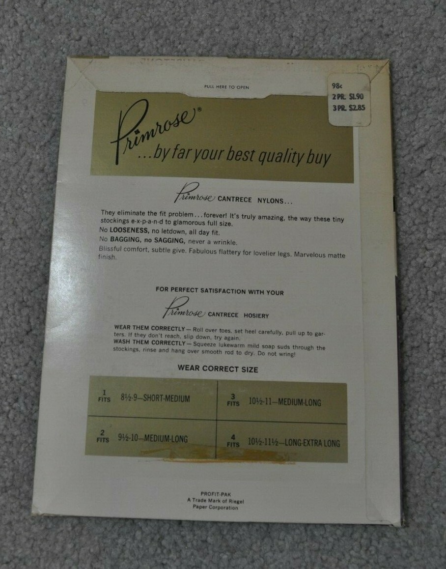 Vintage Sexy Woman’s Thigh High Seamless Nylon Stockings Primrose Taupetone NIP