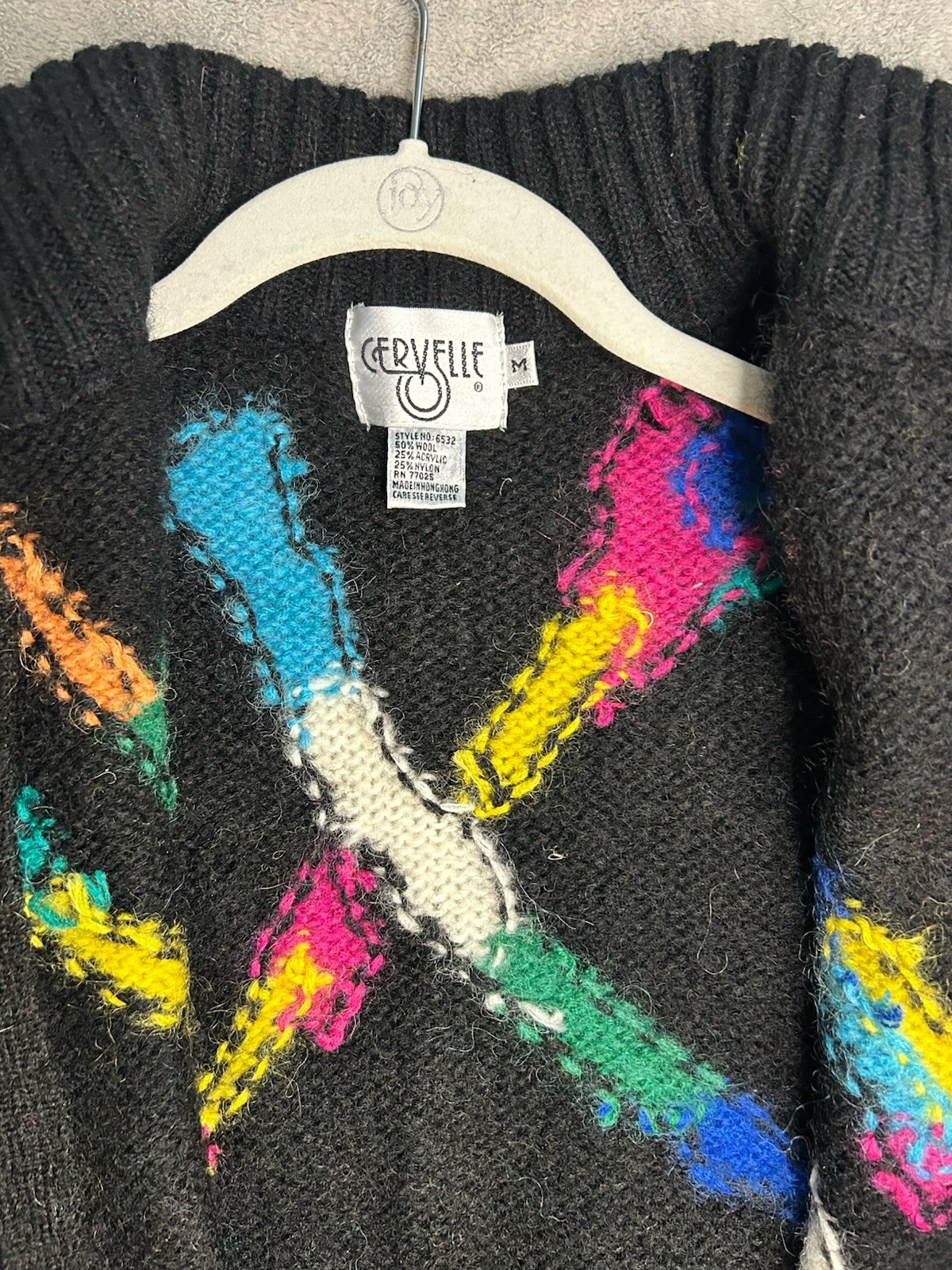 Cervelle Women’s Colorful Vintage Wool Blend Long Sweater Medium