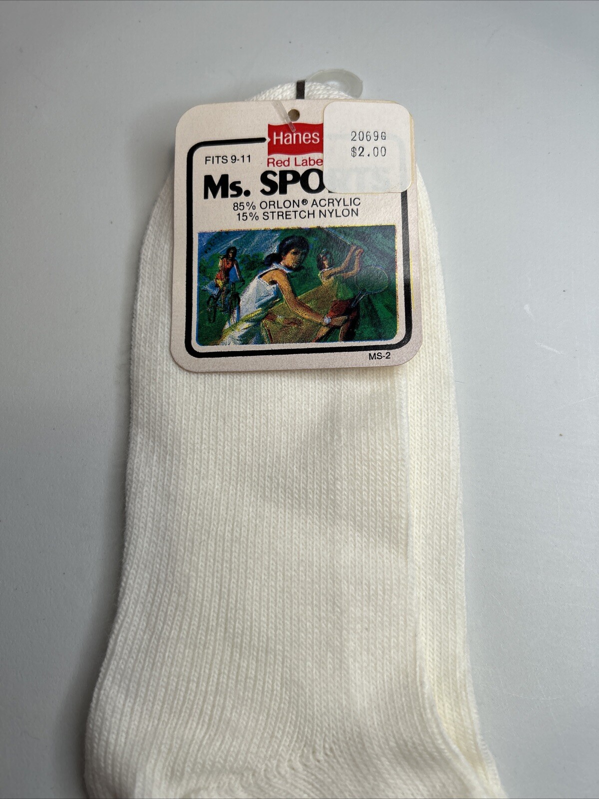 VTG Hanes Ms. Sports Socks Striped 9-11 Orlon Acrylic Low-Cut NOS 80s Red Label