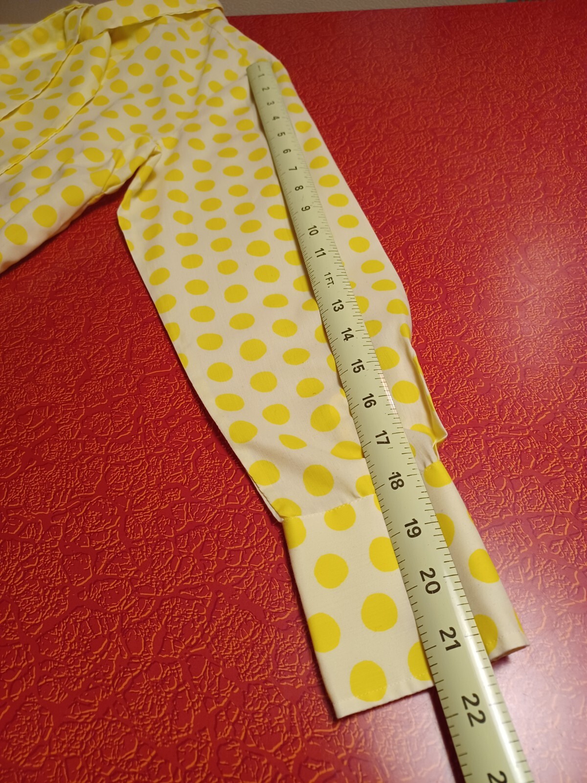 True Vintage Mid-century 1960s Yellow Polka Dot Brentshire Blouse Shirt MCM Mod