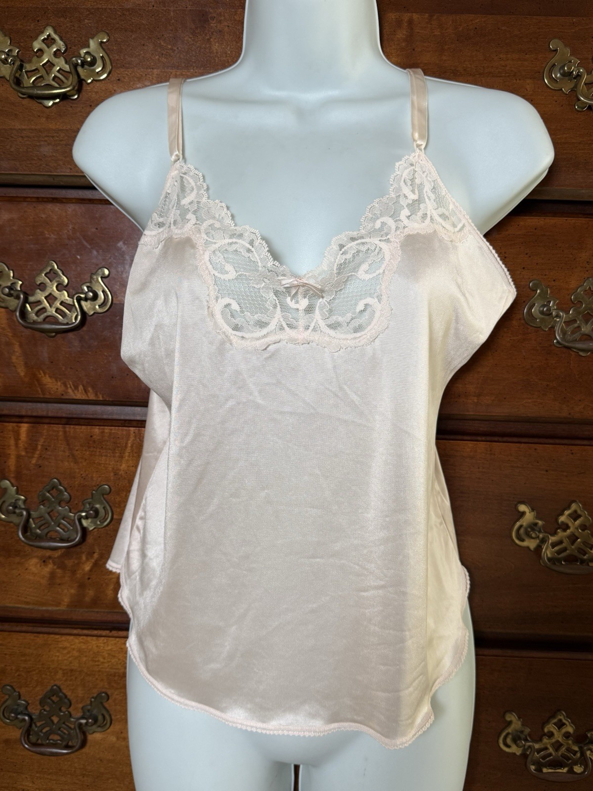 Vintage Maidenform Sweet Nothings Lace Camisole Cami 36 Pink Peachy Color