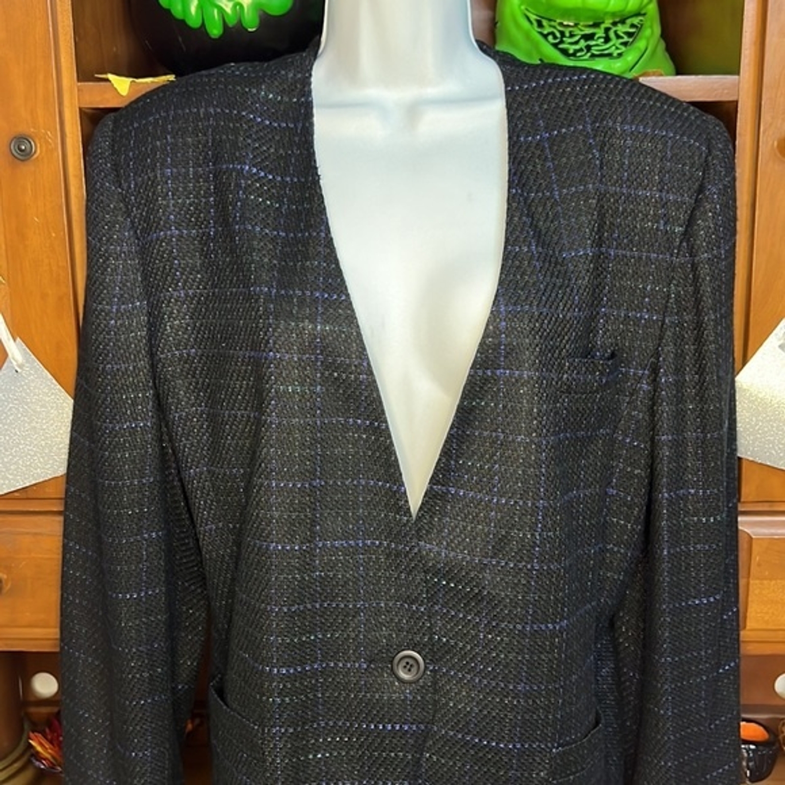 Vintage Gilmor Windowpane Plaid Blazer 16