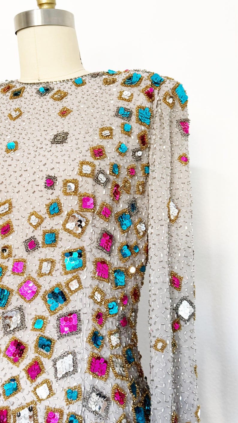 1960s Victoria Royal Gown / 1960s Sequin Gown / 1960s Gown / Size Medium
