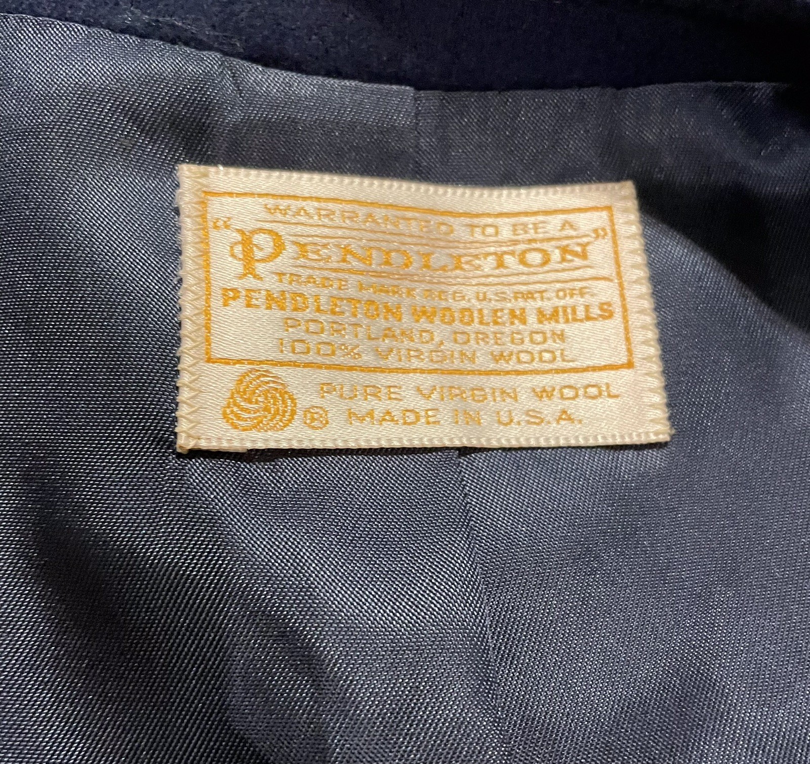 Vintage Pendleton Classic Suit Blazer Skirt Set Size 8 100% Virgin Wool Navy