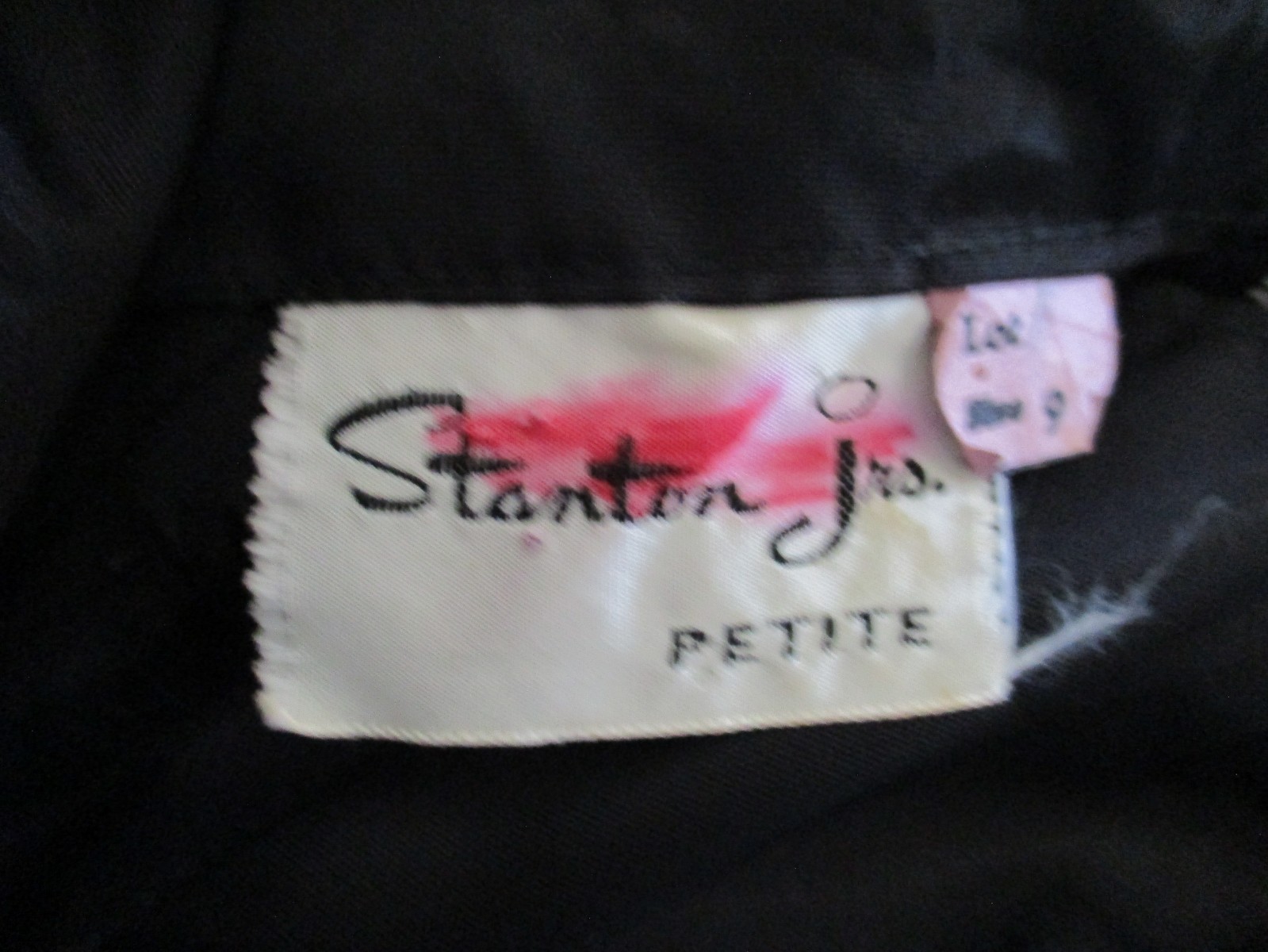 Vintage Stanton Jrs Dress XS/S Women Black Acetate/Polyester Long Sleeve