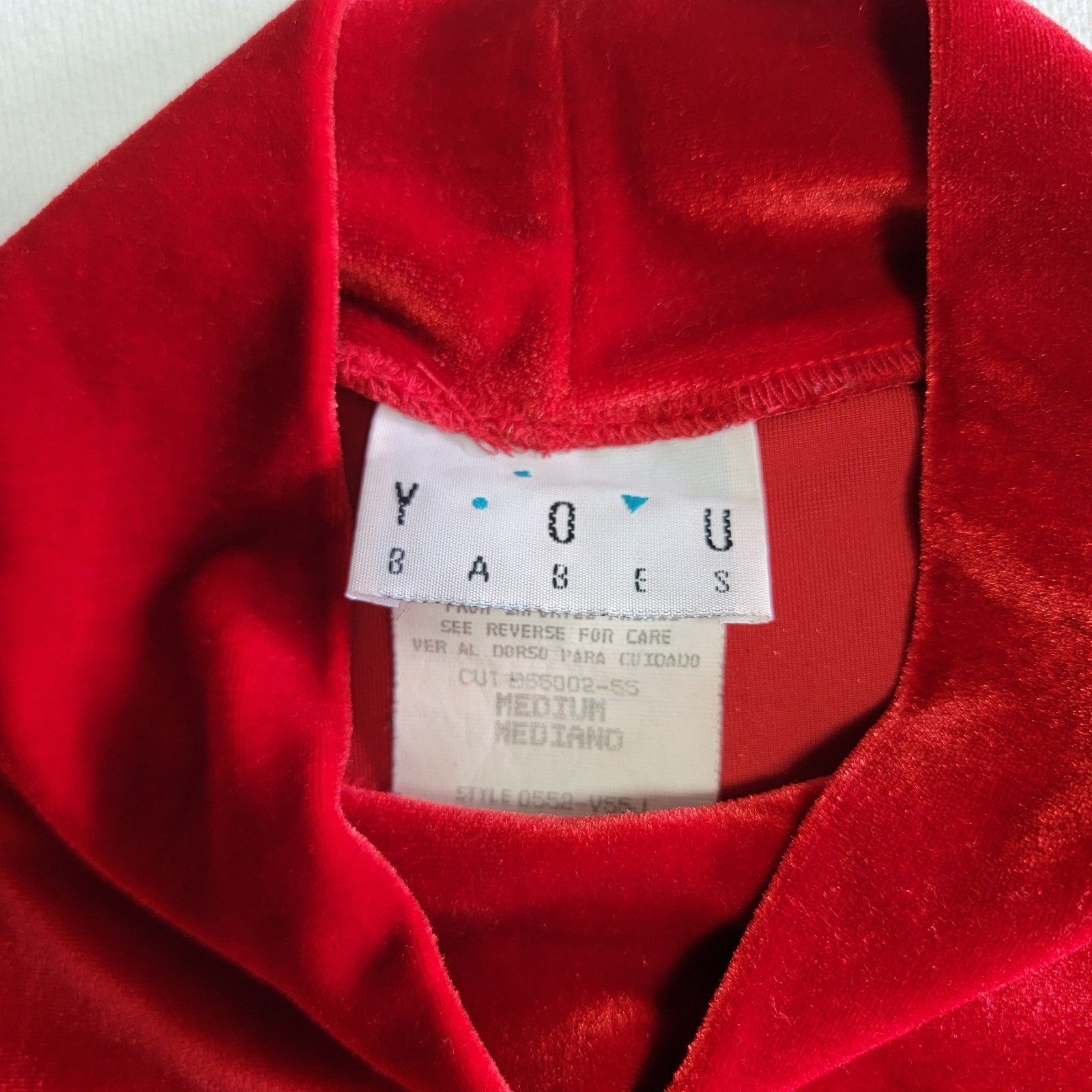 Vintage 1970’s You Babes Red Velvet Top Women’s Size M Made in USA