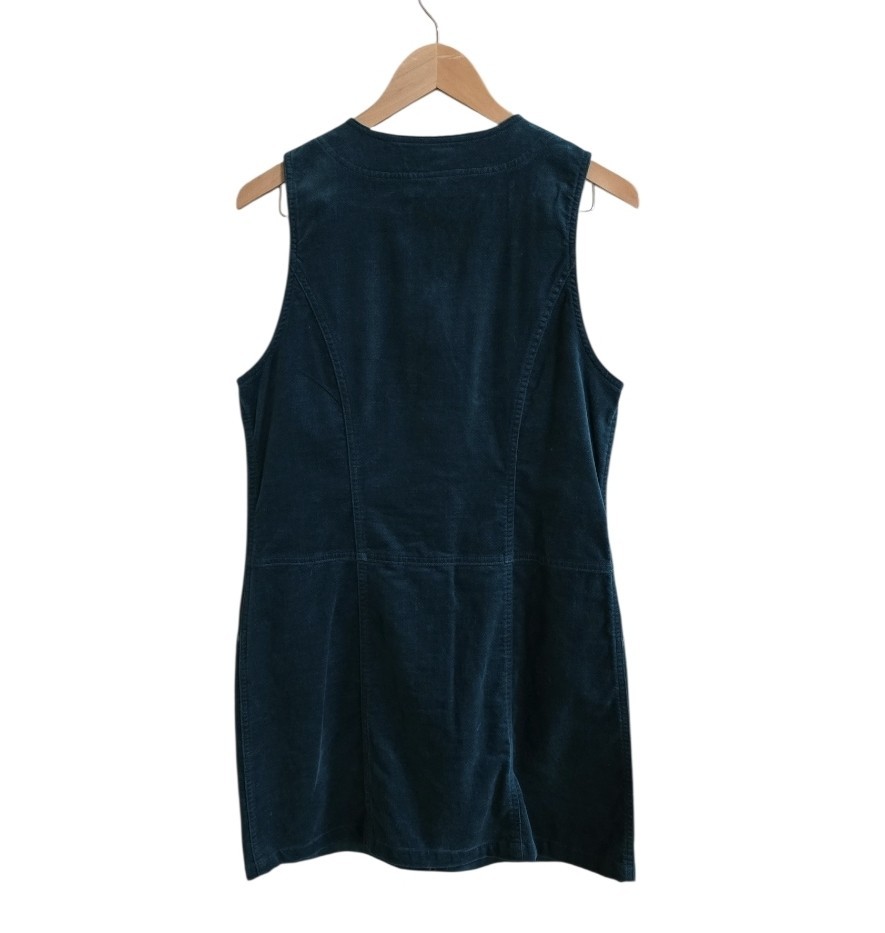 Vintage Y2K Arizona Dark Teal Corduroy Button Down Vest Dress. Size 11/Medium