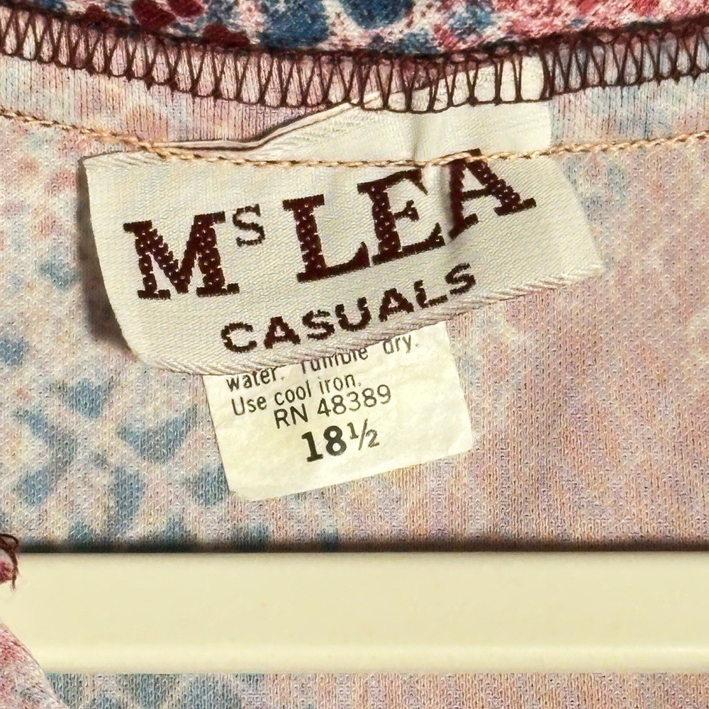 Ms Lea Casuals Vintage Plus 18 1/2 Snakeskin Crinkle Tie Neck Blouse Tunic NWOT