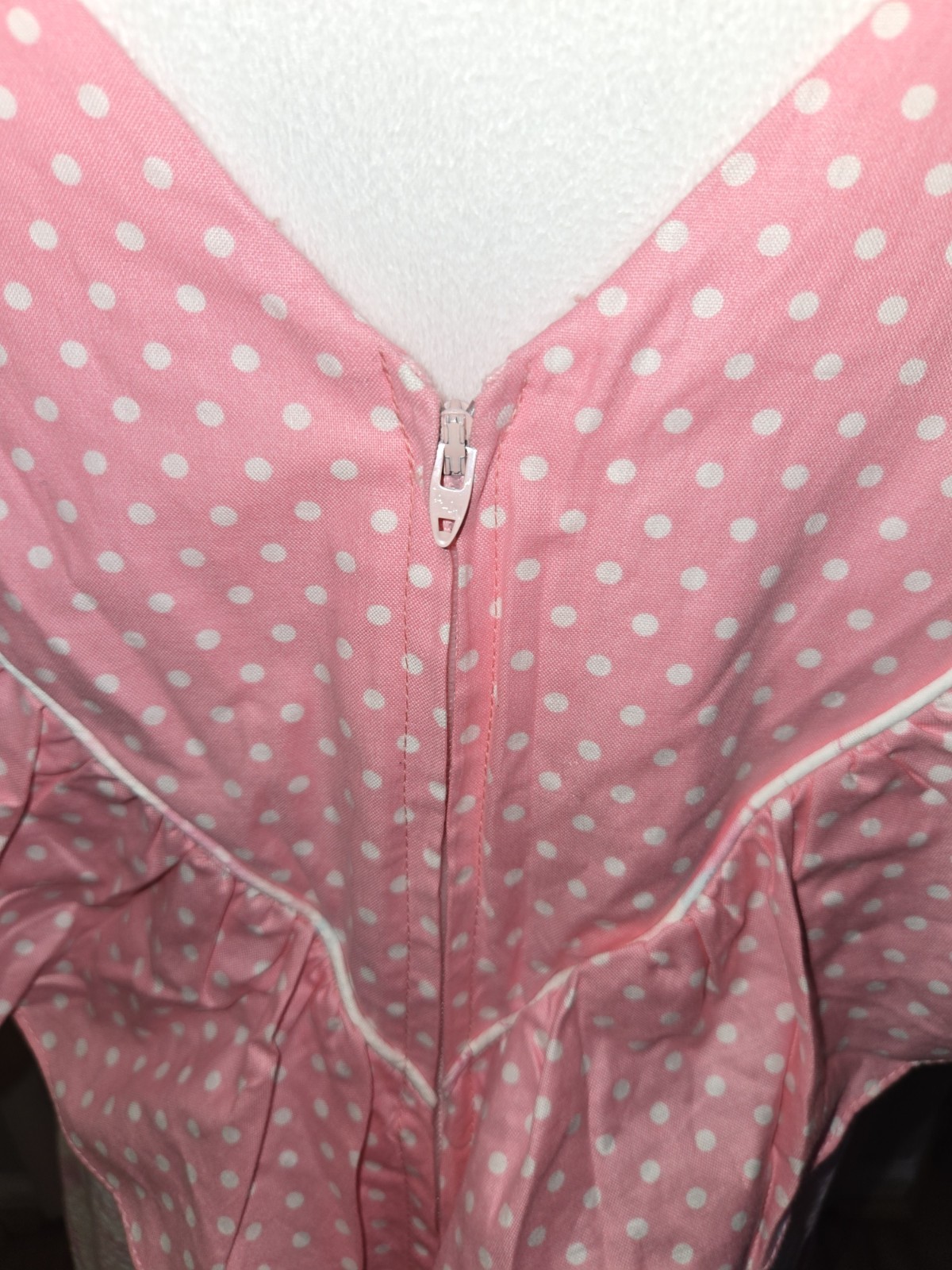 Vtg. Hilda Hawaii Maxi Dress Pink Teal Floral Polka Dot Hawaiian Muumuu 39 Chest