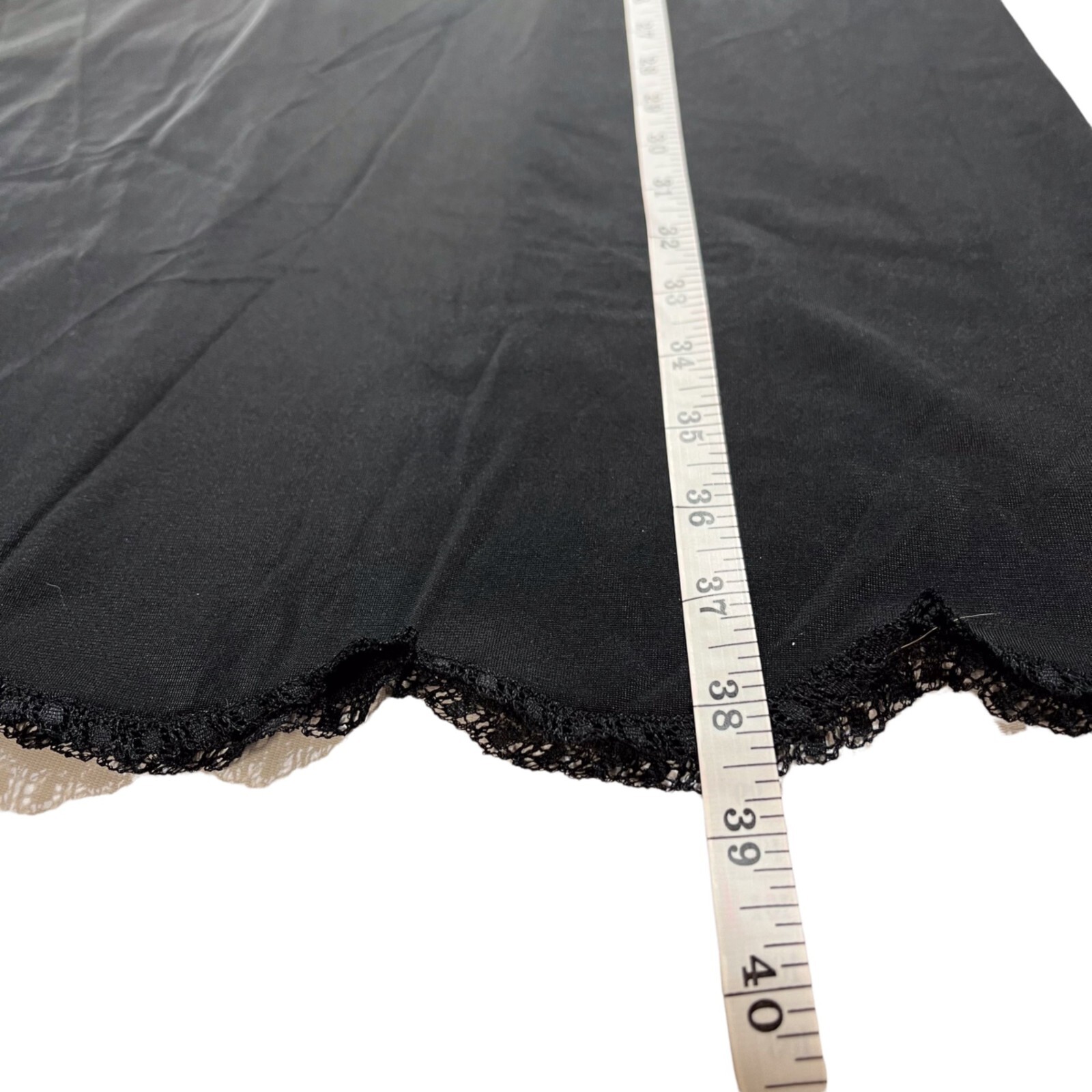 Vanity Fair Vintage 50s Mid Century Lace Slip Dress SMALL Black Cream Colors