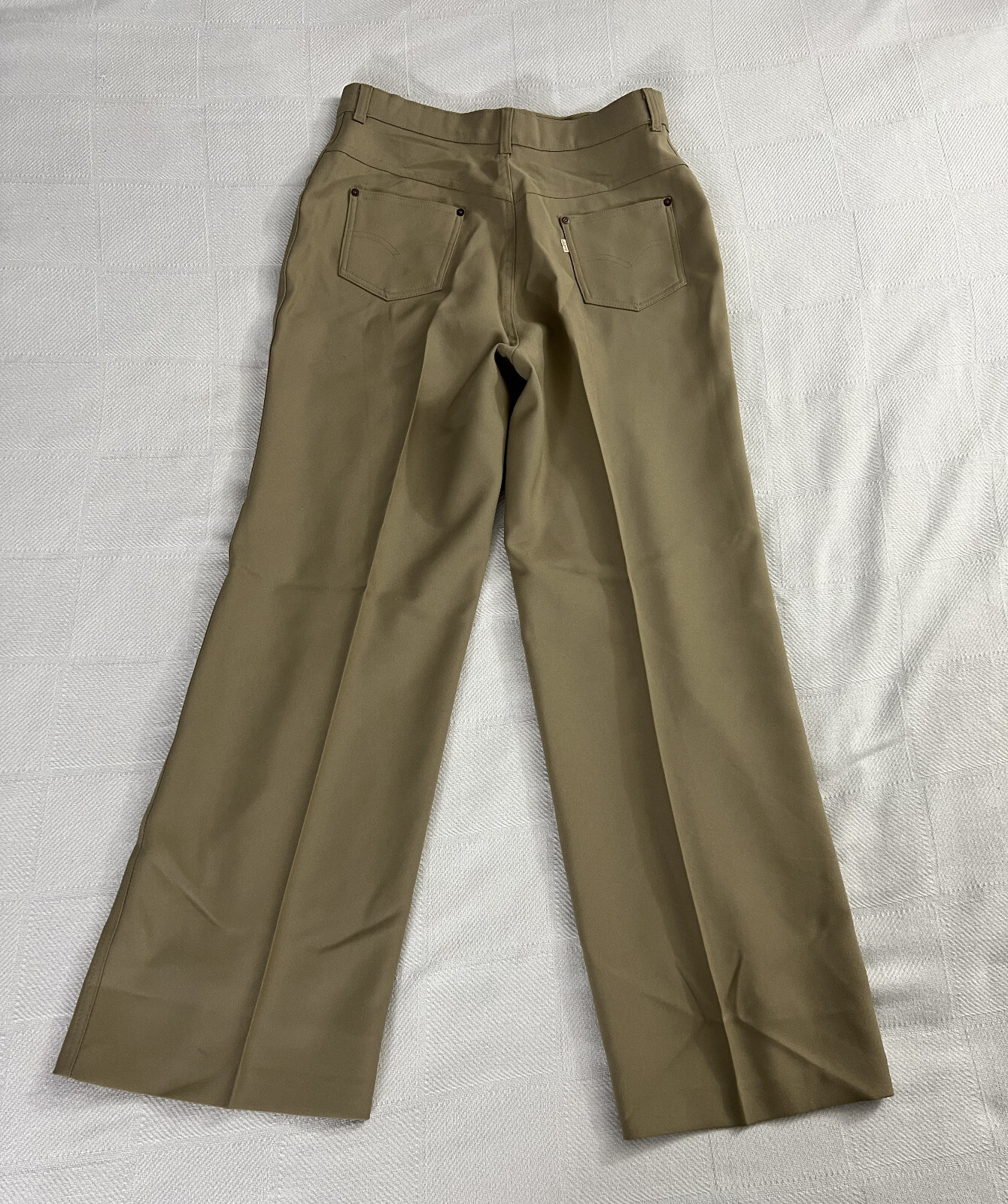 Vintage Levi’s 70s Bend Over Tan Polyester Pants Pockets 18 Levi READ