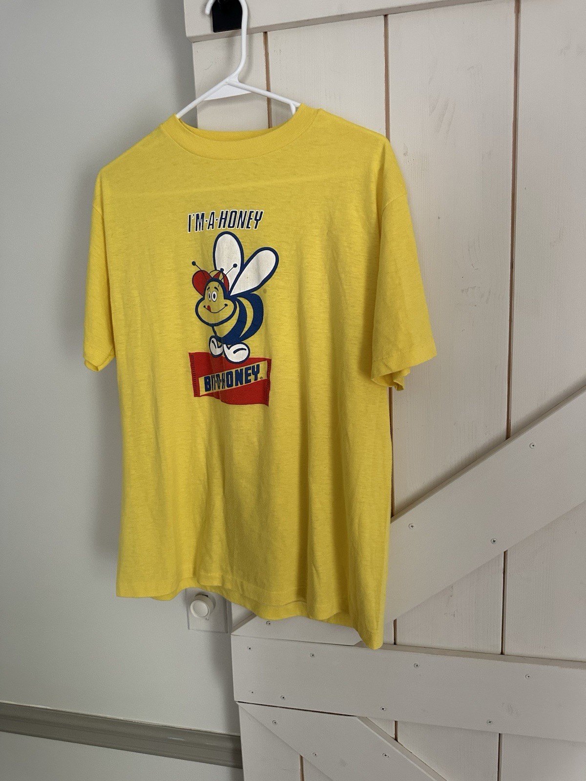 Yellow vintage 70s 80s Bit O Honey Candy cotton t-shirt